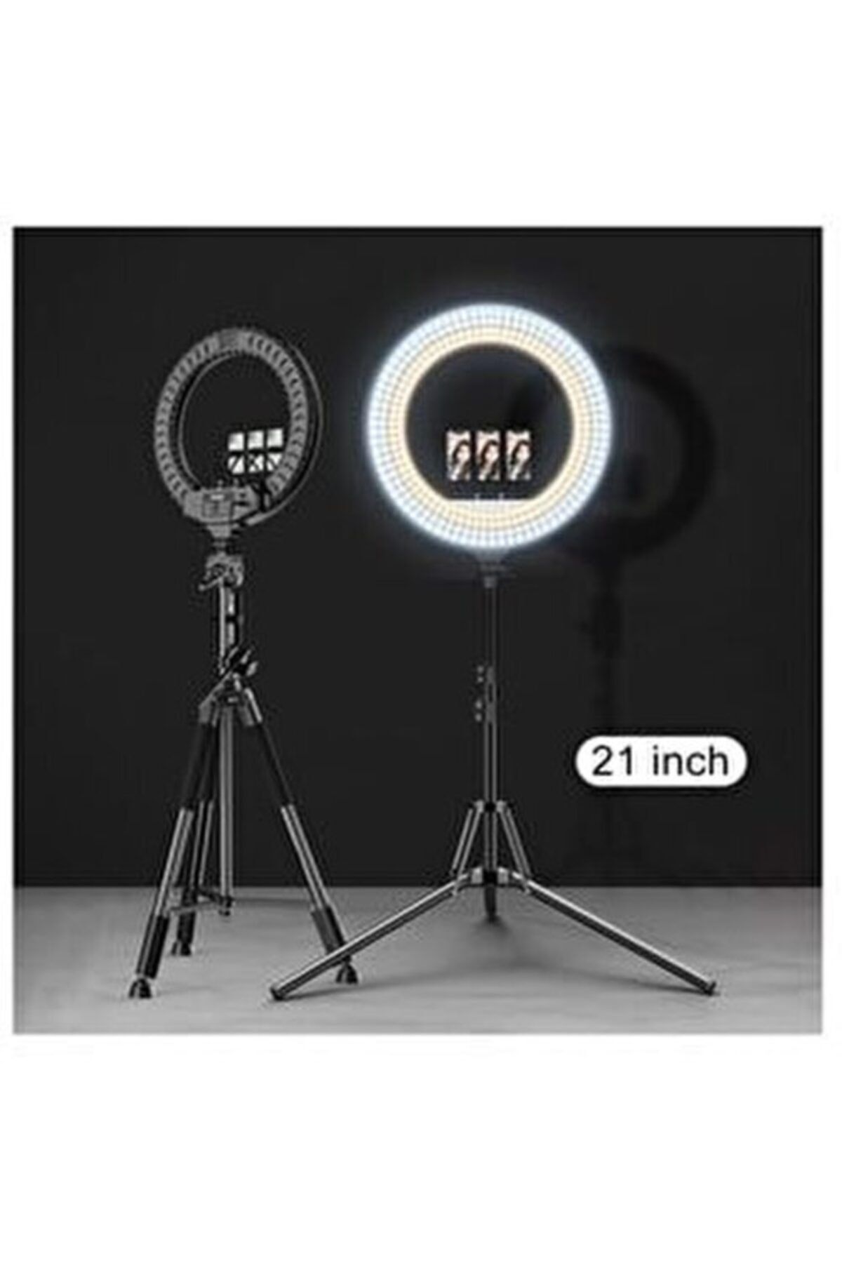 Enshall Tam Boy 21 Inç 54cm 65w Kumandalı Profesyonel Çantalı Makyaj Kuaför Ring Light