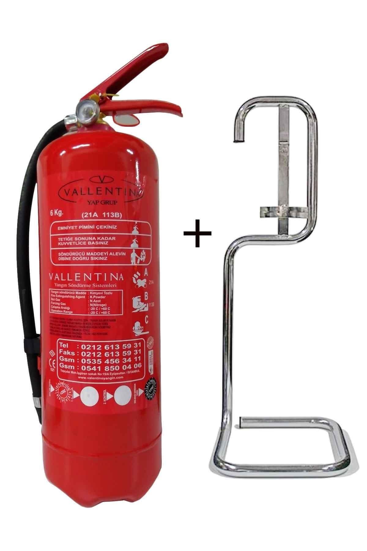 Valentino 6kg Valentıno Yangın Tüpü Ve Krom Sehpa 2li Set