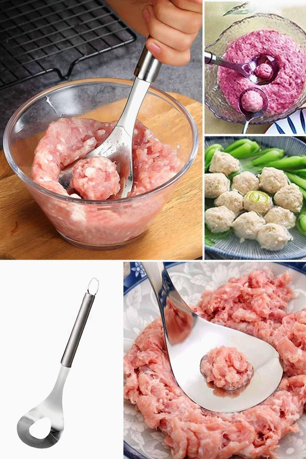 Kitchen Beauty Paslanmaz Çelik Köfte Ve Lokma Kaşığı Pratik Lokma Dökme Hamur Şekillendirici Kaşık