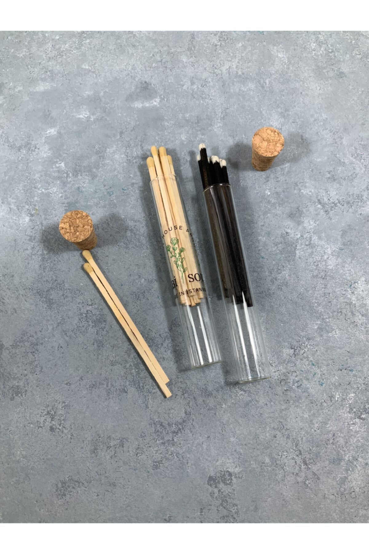 ALBİSOUL Uzun Kibrit Bambu Kapak Ile