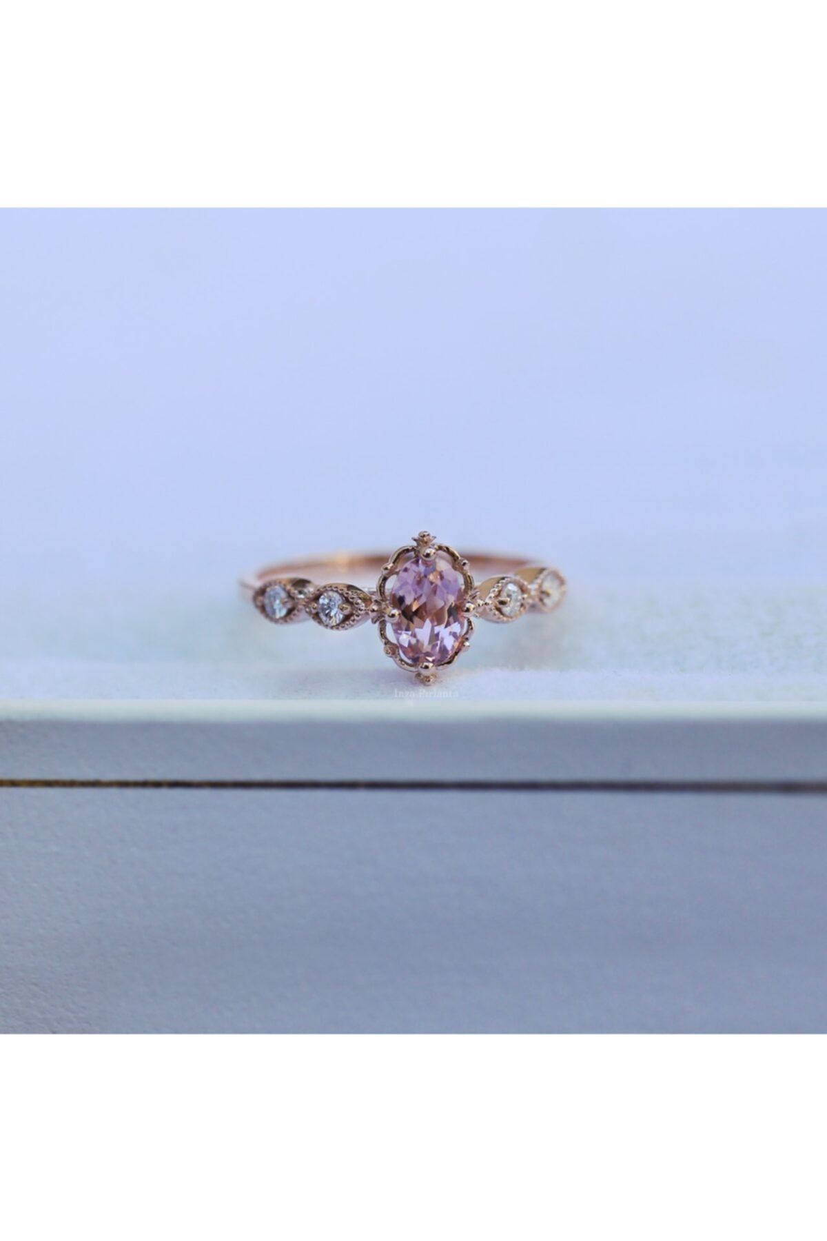 INZA mücevherat Vintage Morganite & Pırlanta Yüzük