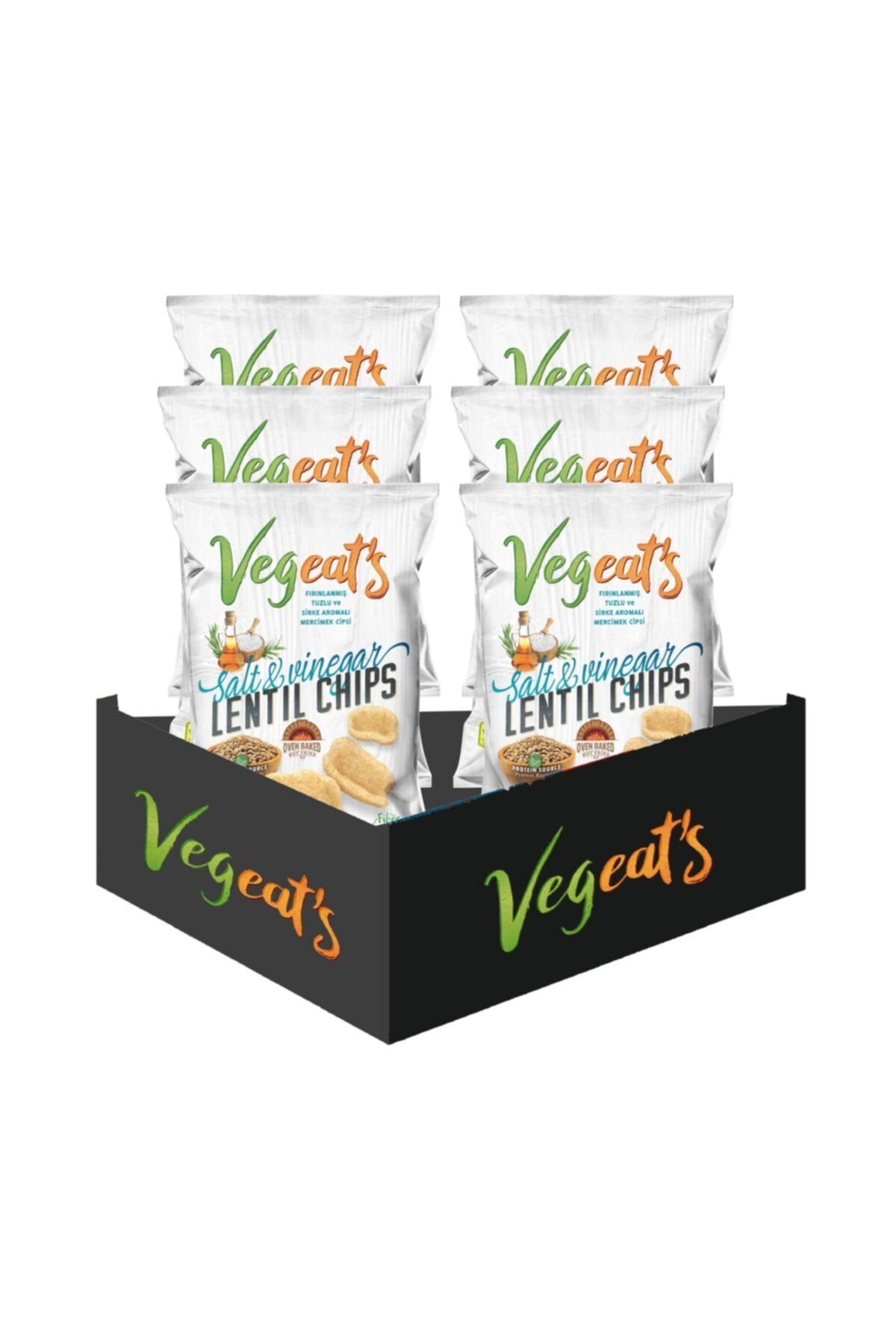 Vegeat's Fırınlanmış Tuzlu Ve Sirke Aromalı Mercimek Cipsi 6 Adet Vegan Cips