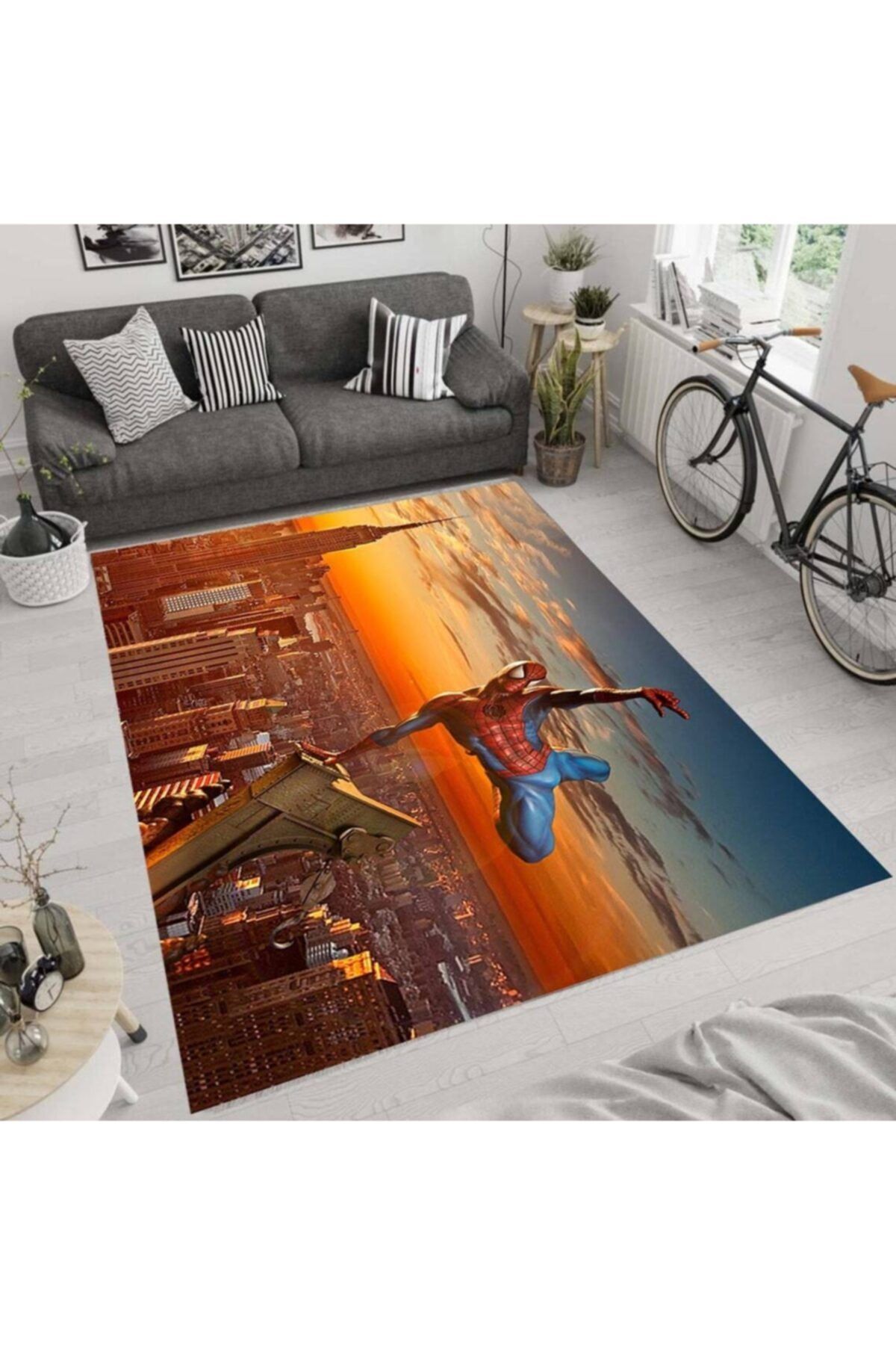 Veronya Spiderman Halısı Tafting Dokuma Modern Ev Dekor Halısı Örümcek Adam Genç Ve Çocuk Odası Halısı