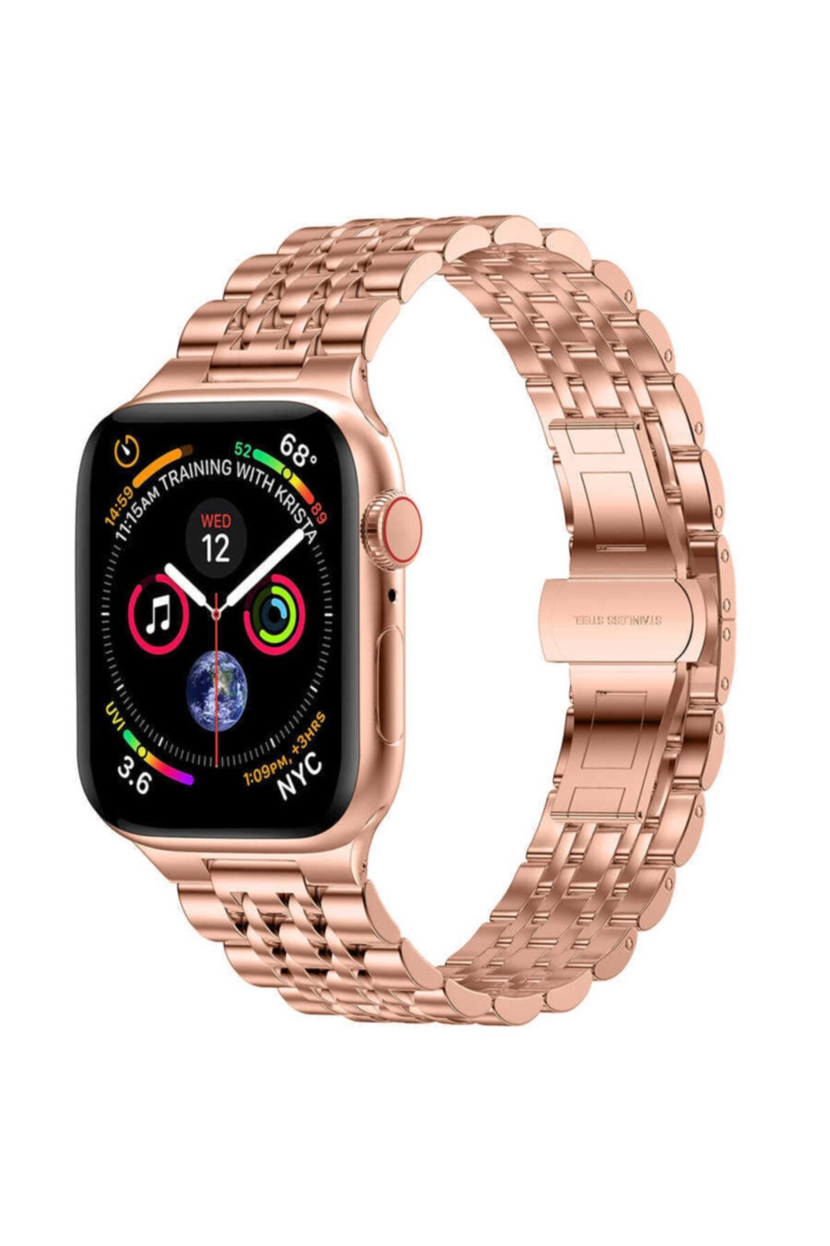 WIWU Apple Watch 40mm Uyumlu  Wiwu Seven Beads Steel Belt Metal Kordon