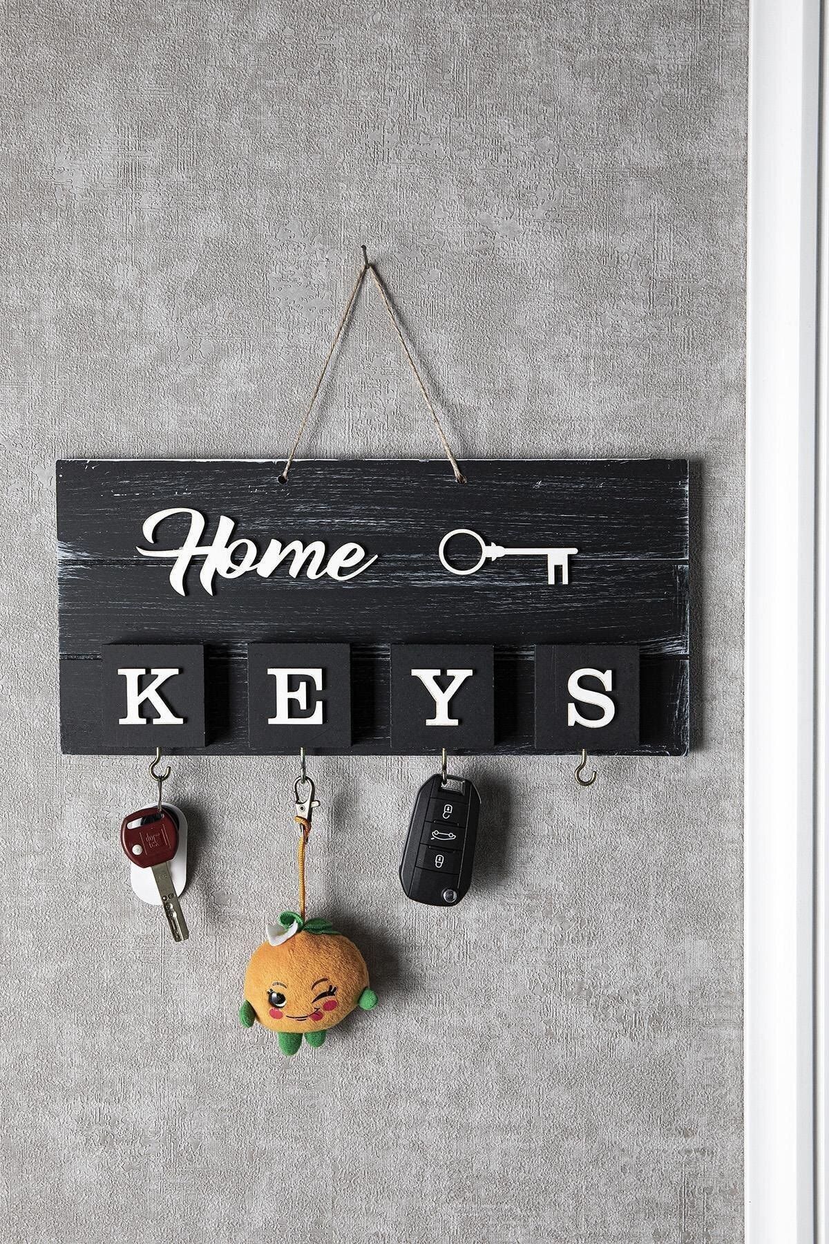 AKL DESIGN Home El Yapımı Ahşap Anahtarlık Askısı Pano Anahtarlık