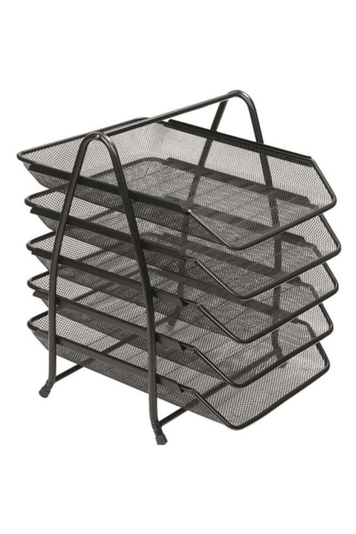 KRAF Perfore Evrak Rafı Metal 5 Katlı 420g Siyah
