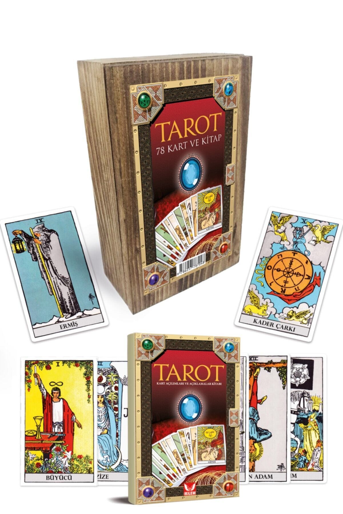 Serin Alışveriş Ahşap Kutulu 78 Tarot Kartı Ve Yorum Kitabı Tılsımlı Özel Set / Majör + Minör Arkana