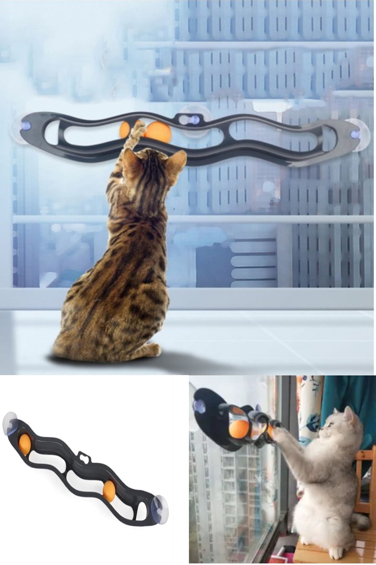 esmelen 54 Cm Uzunluğunda Kedinizi Hem Eğlendirken Hem De Egzersiz Yaptıran Vantuzlu Kedi Oyun Tüneli