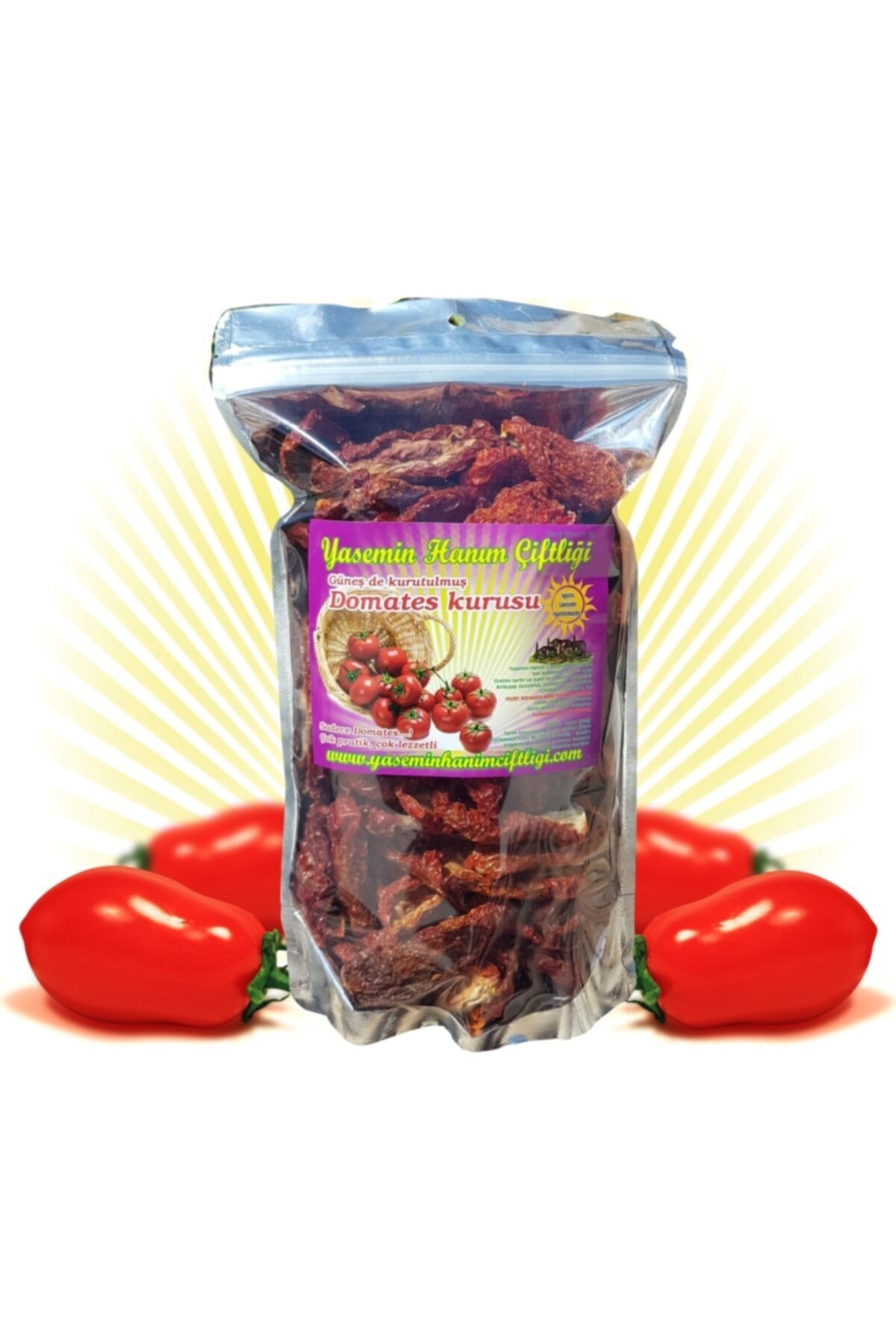 Yasemin Hanım Çiftliği Doğal Domates Kurusu 5x150 Gr Yeni Hasat
