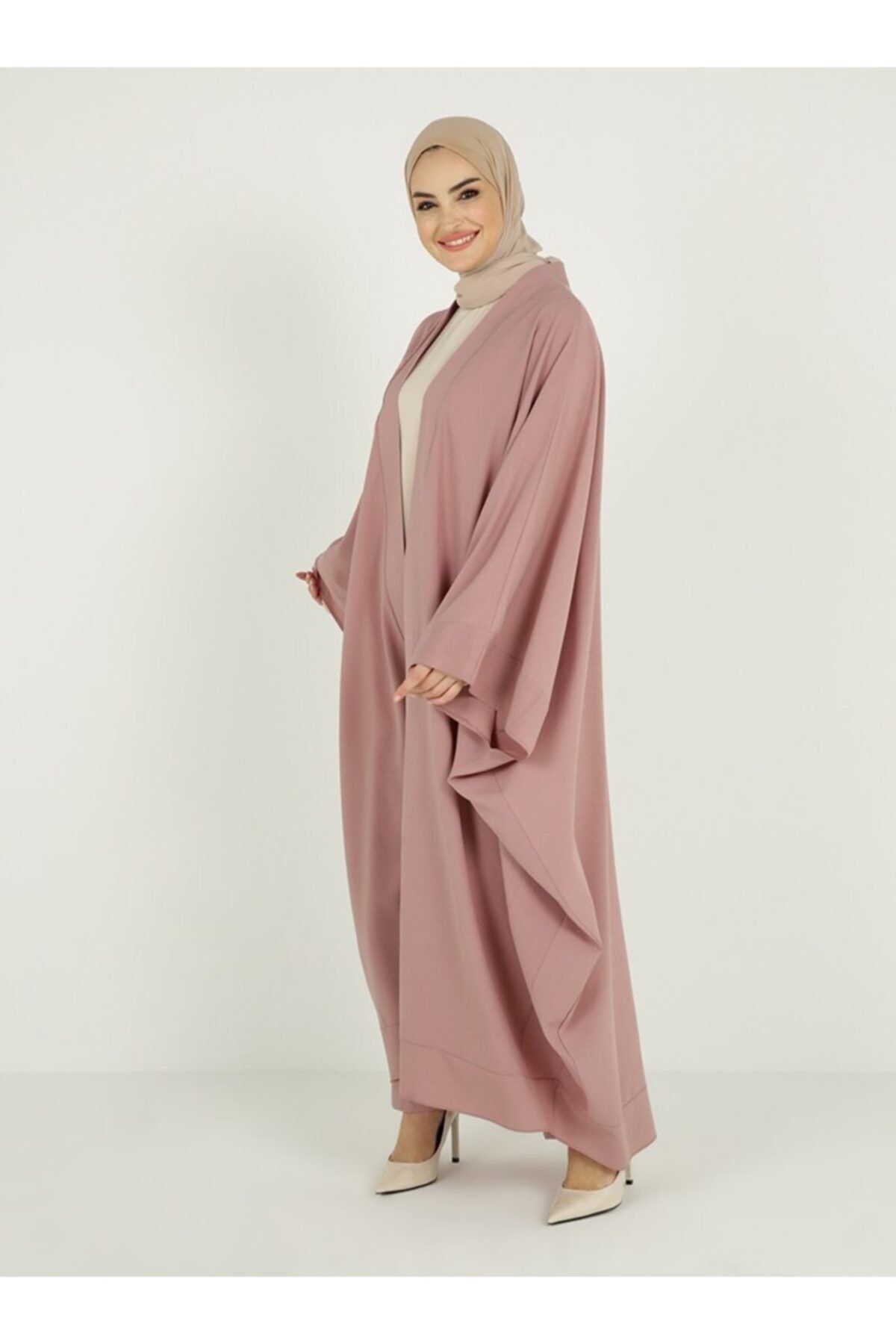 Tavin Dökümlü Abaya - Gül Kurusu -