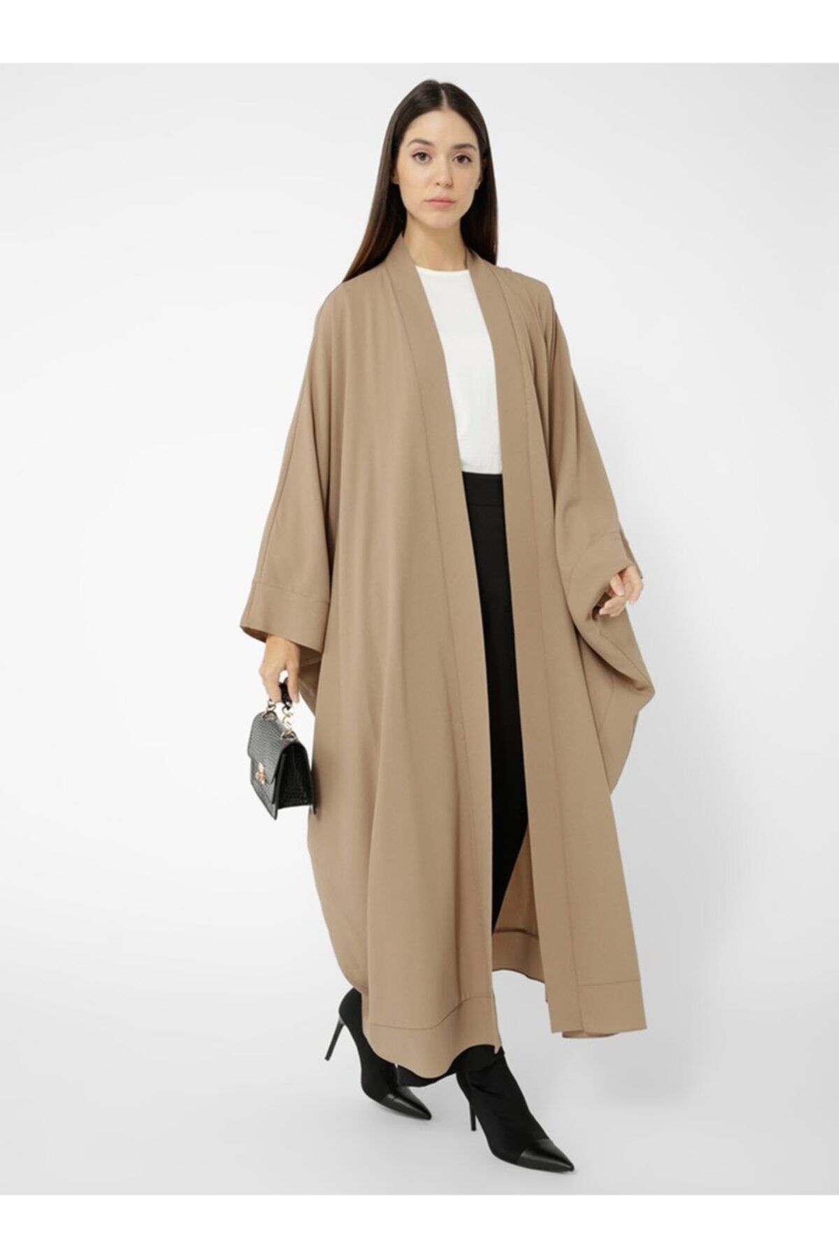 Tavin Dökümlü Abaya - Vizon -