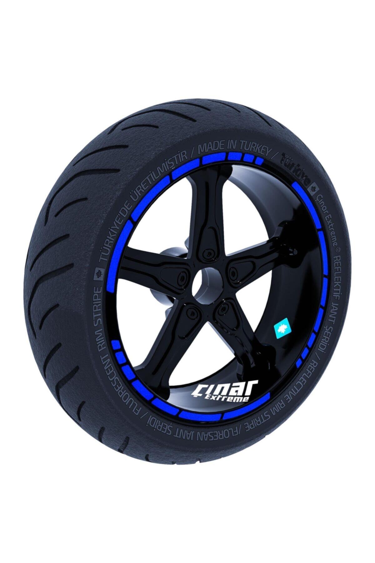 Çınar Extreme Reflektif Mavi Moto Gp Stili Jant Şeridi Sticker
