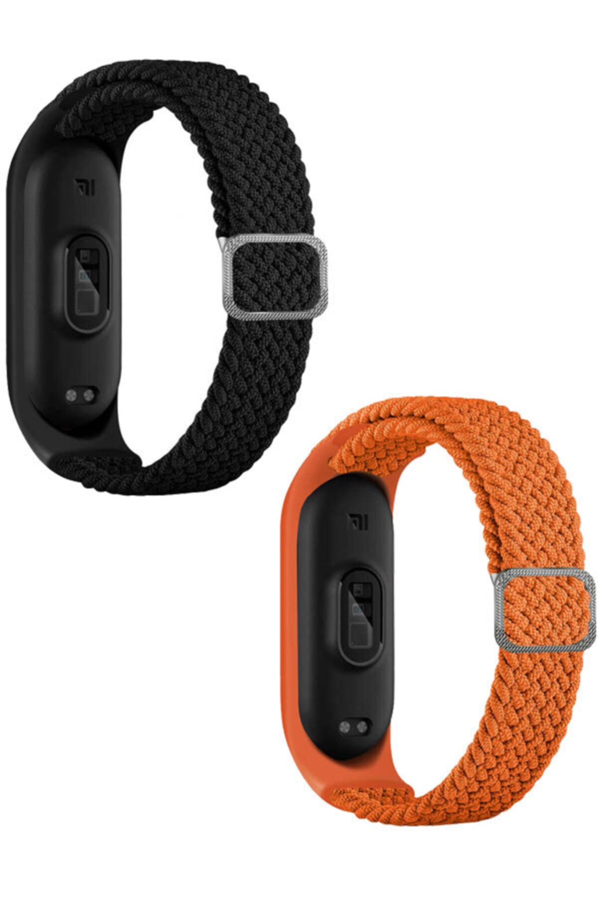 Xiaomi Mi Band 3 4 5 6 Akıllı Bileklik Örgü Kordon Siyah Ve Papaya + Popsocket