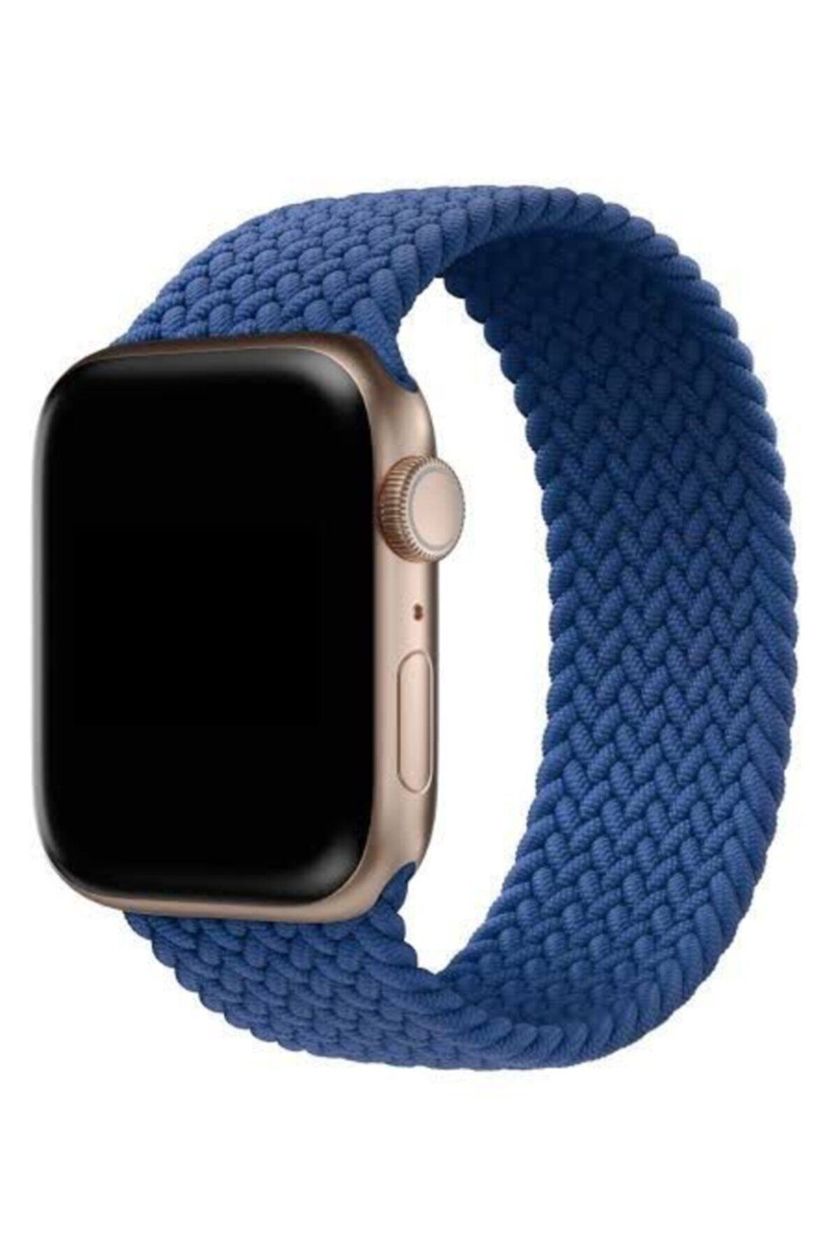 Moon Store Watch Uyumlu Örgü Solo Loop Pasific Blue