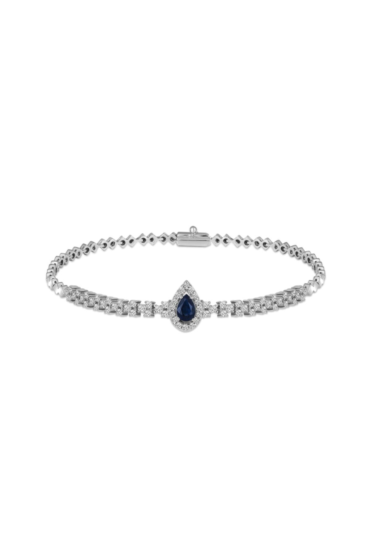 Diamine Altın Safir Bileklik Pırlanta Modeli