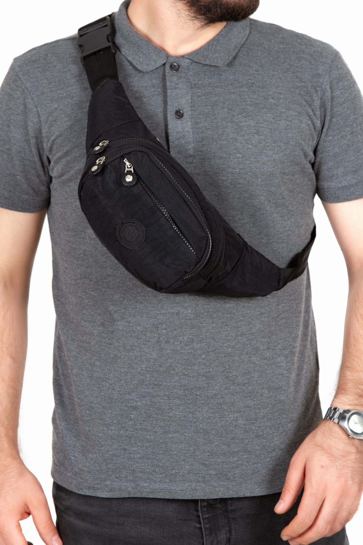 KULES Bel Çantası Freebag Krinkıl Kumaş Su Geçirmez Çapraz Tek Kol Göğüs Çanta