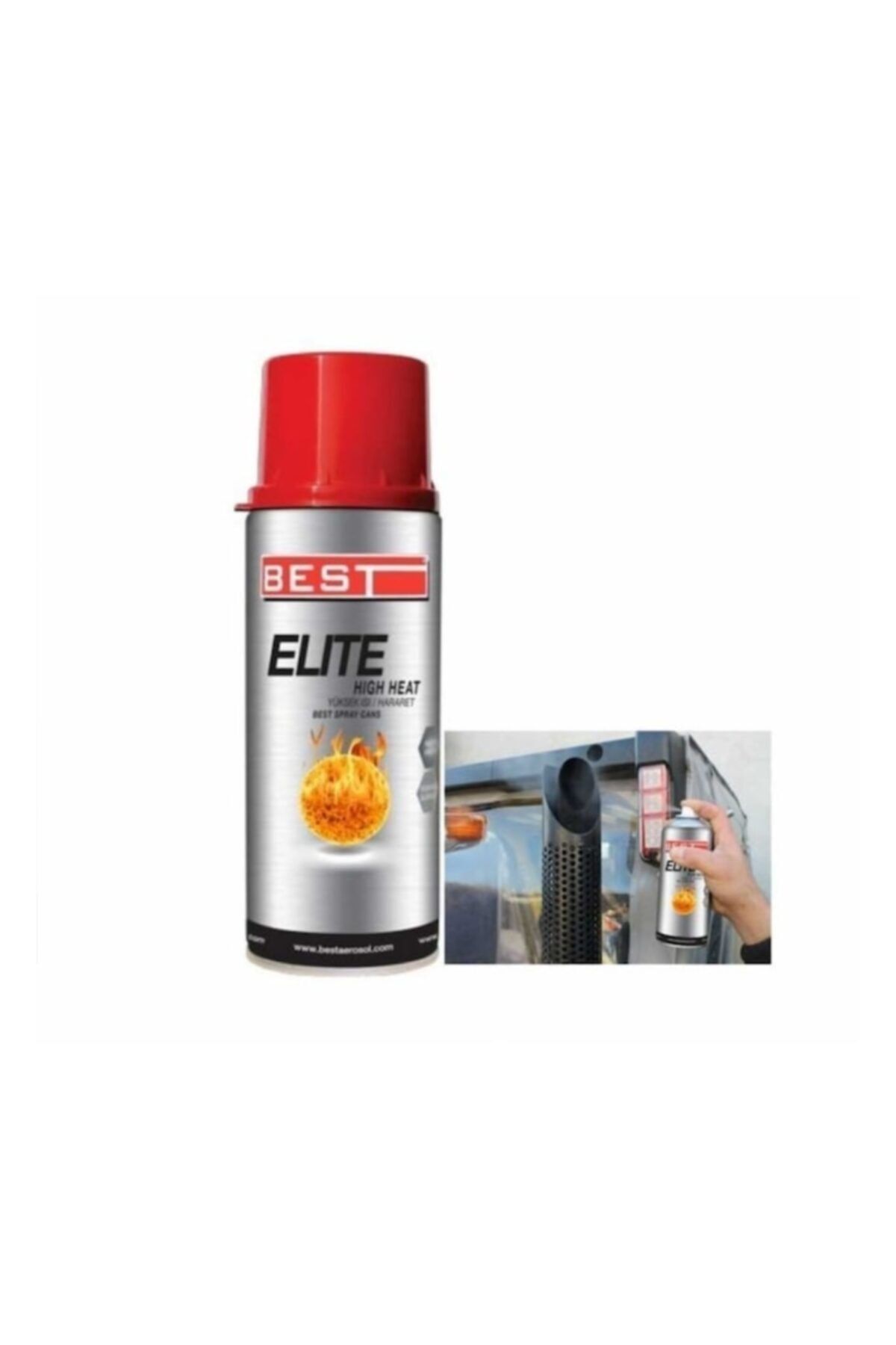 Best Elite Kırmızı 600 C Isıya Dayanıklı Sprey Boya 400 Ml