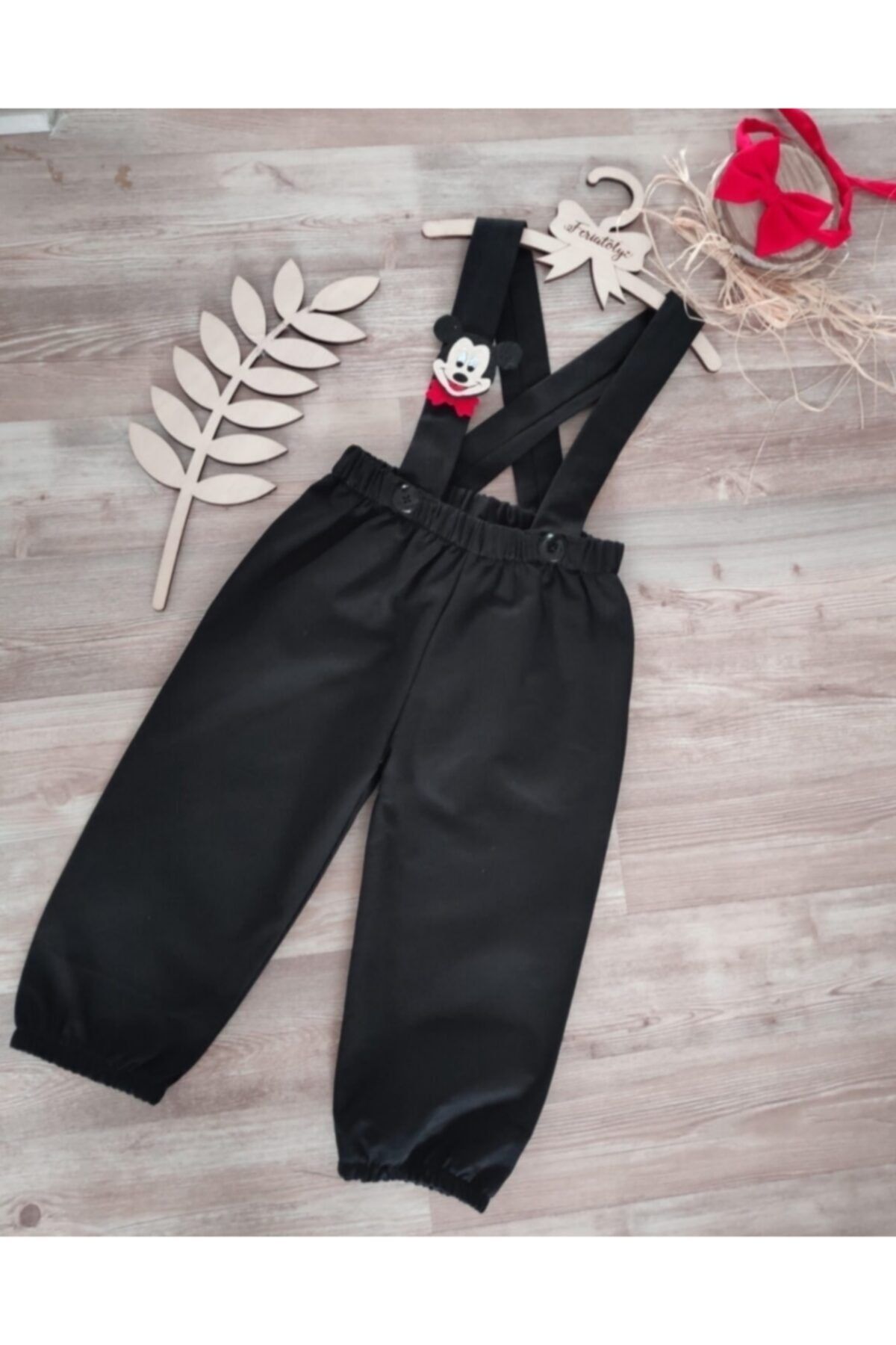 Feriatolye Mickey Mouse Konsepti Erkek Bebek Kışlık Siyah Salopet