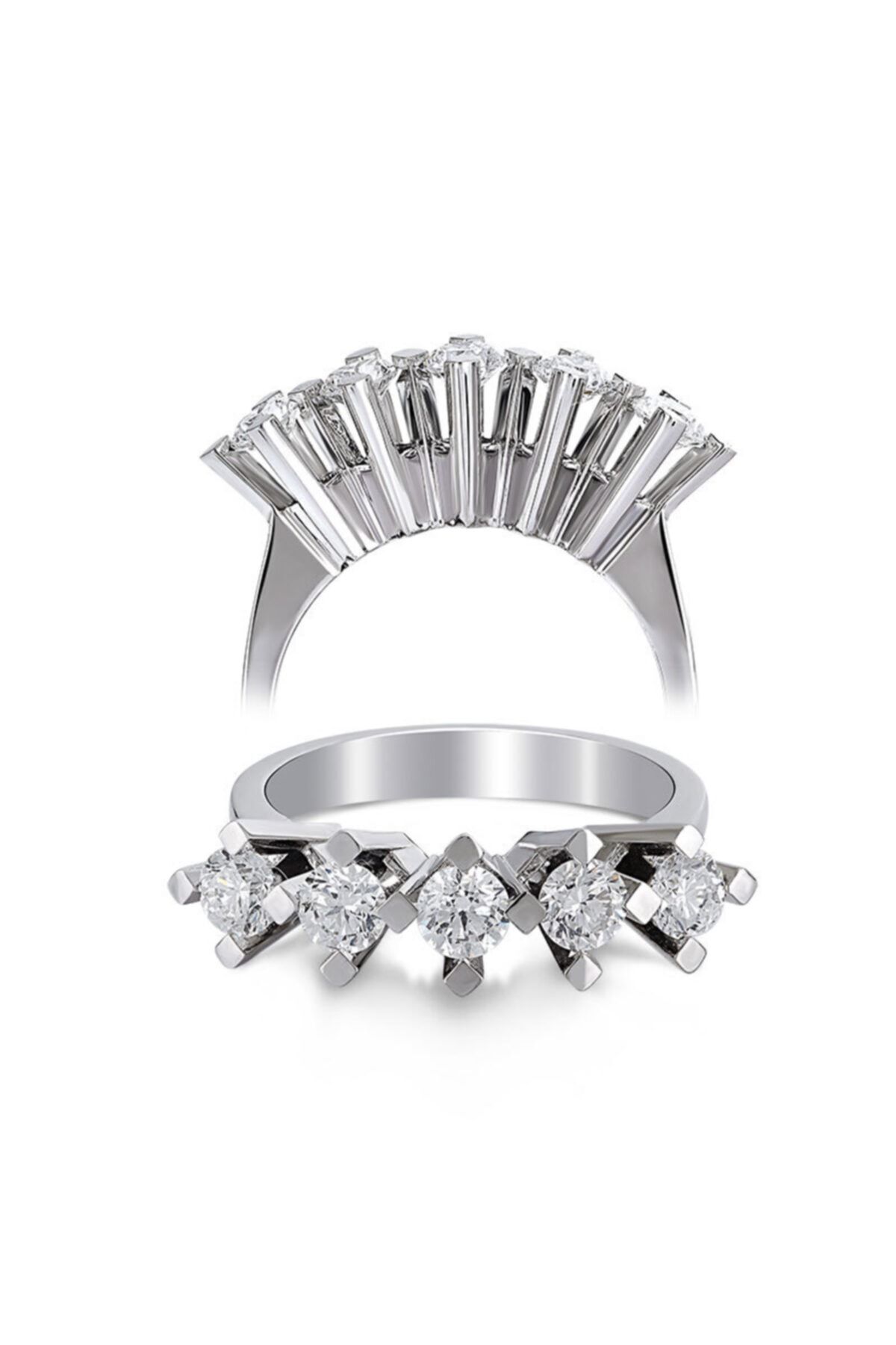 EnginGold 1,19ct Pırlanta Beştaş Yüzük-14k