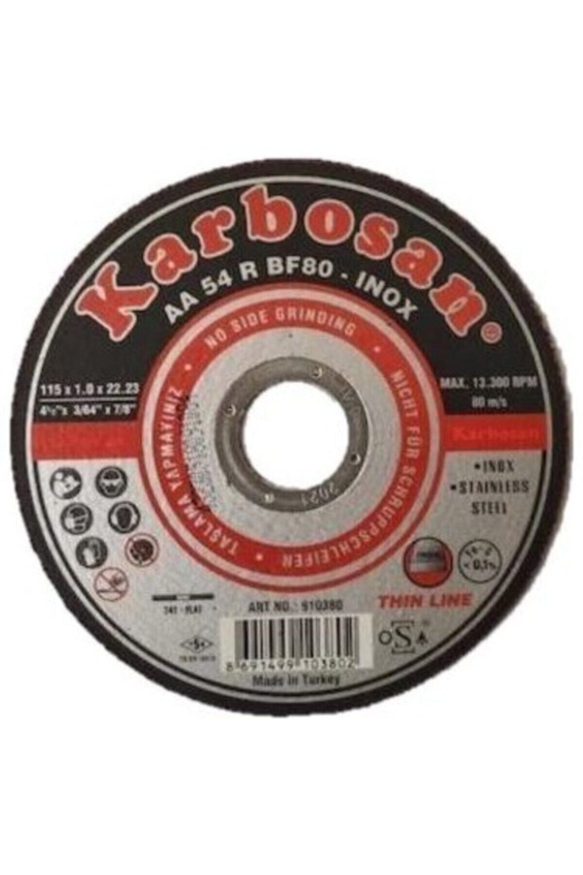 KARBOSAN Inox Metal Kesici Ince Taş 115 mm Kesici 25 Adet
