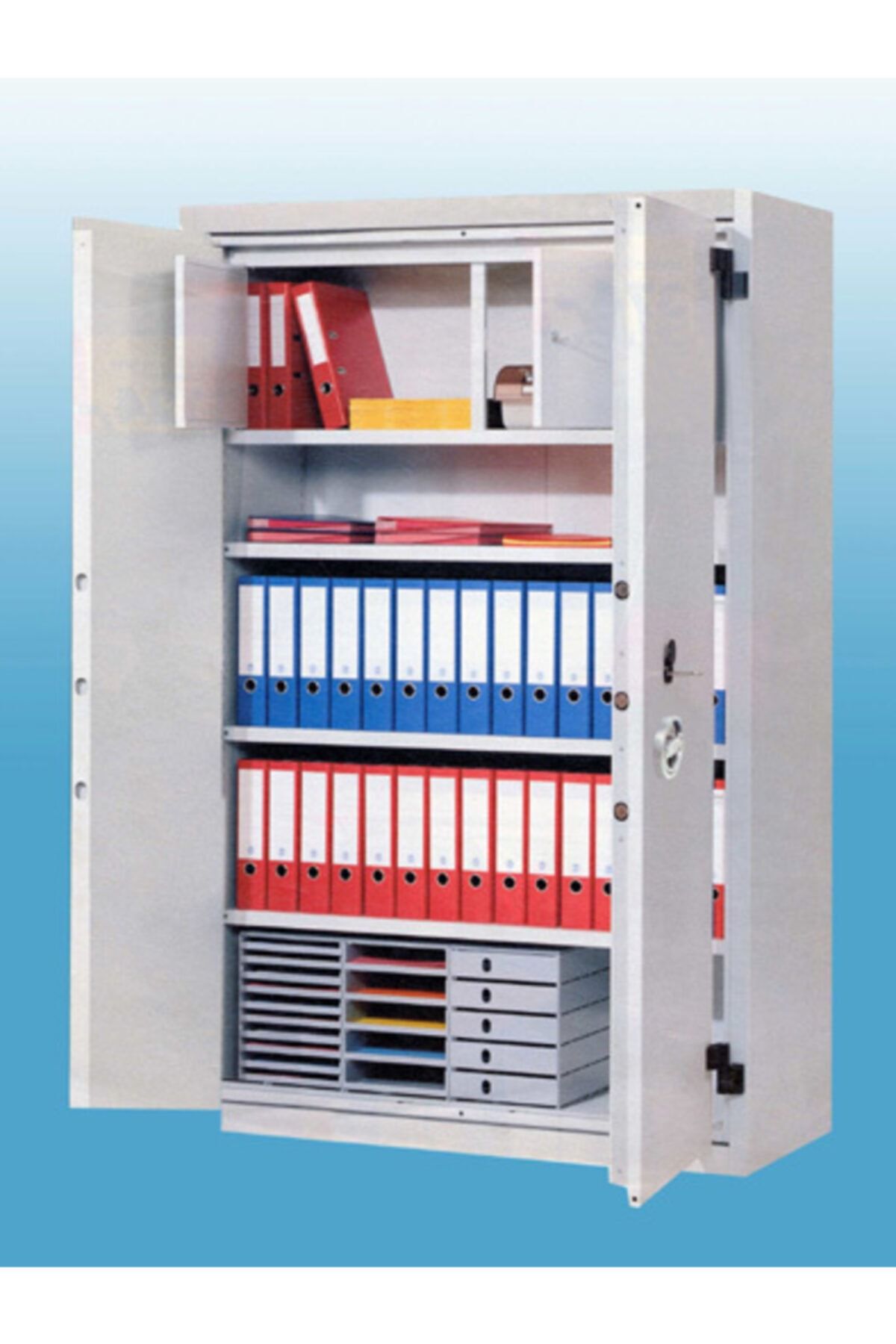 ÇELİK KASA DÜNYASI 0017bk Banka Yanmaz Çift Kapılı Evrak Saklama Kasası 19512660cm