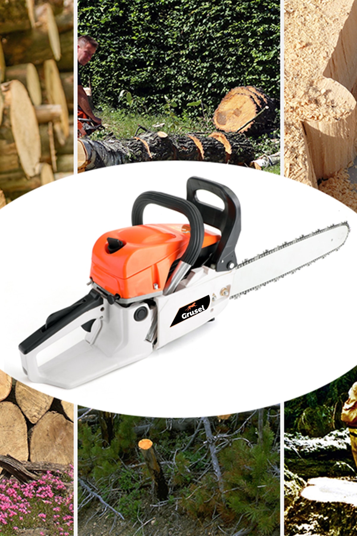 Grusel 5.9 Hp G-torq Metal Şanzuman Benzinli Ağaç Motoru