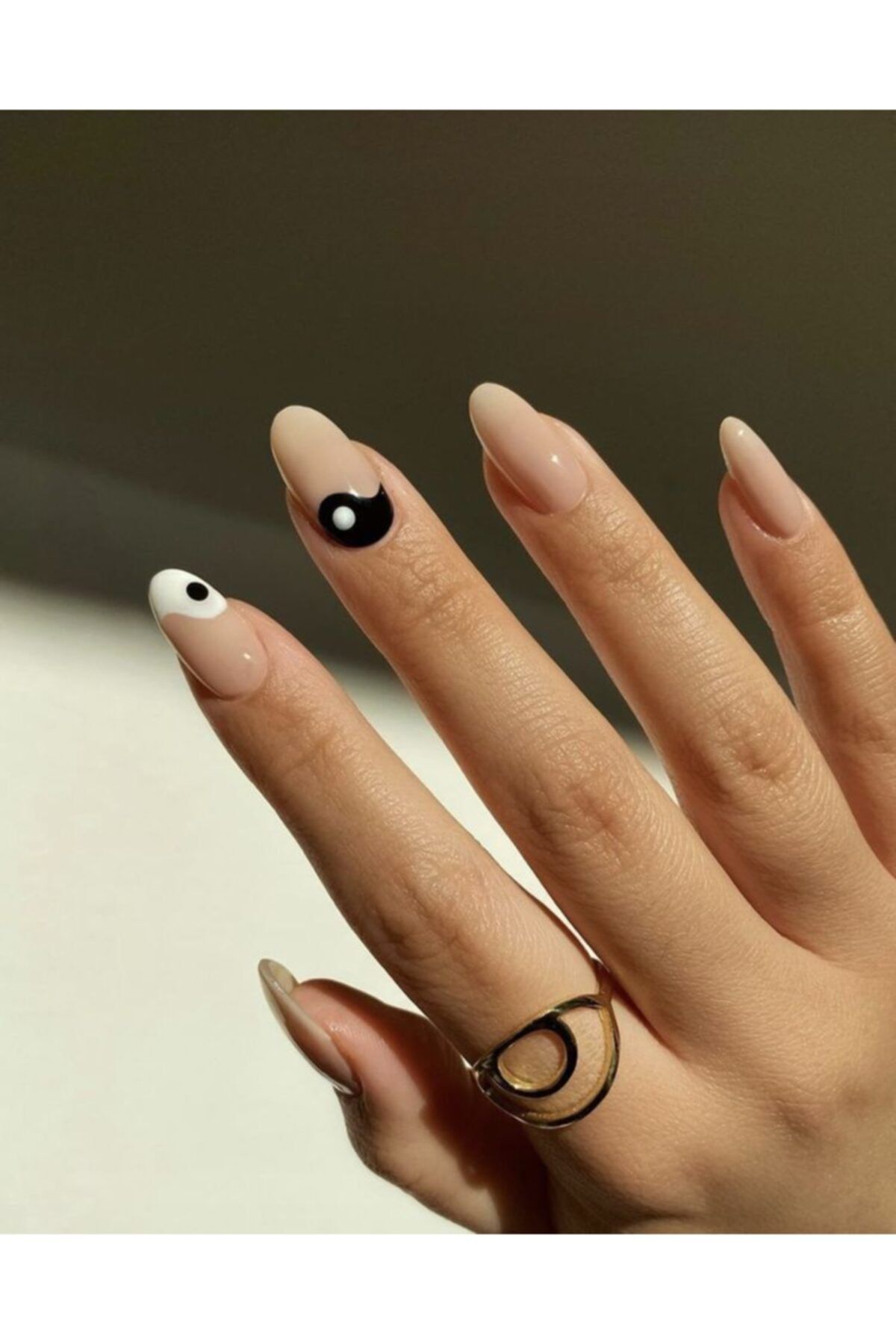 SMYRNASTUDİO Yin Yang Design Takma Tırnak