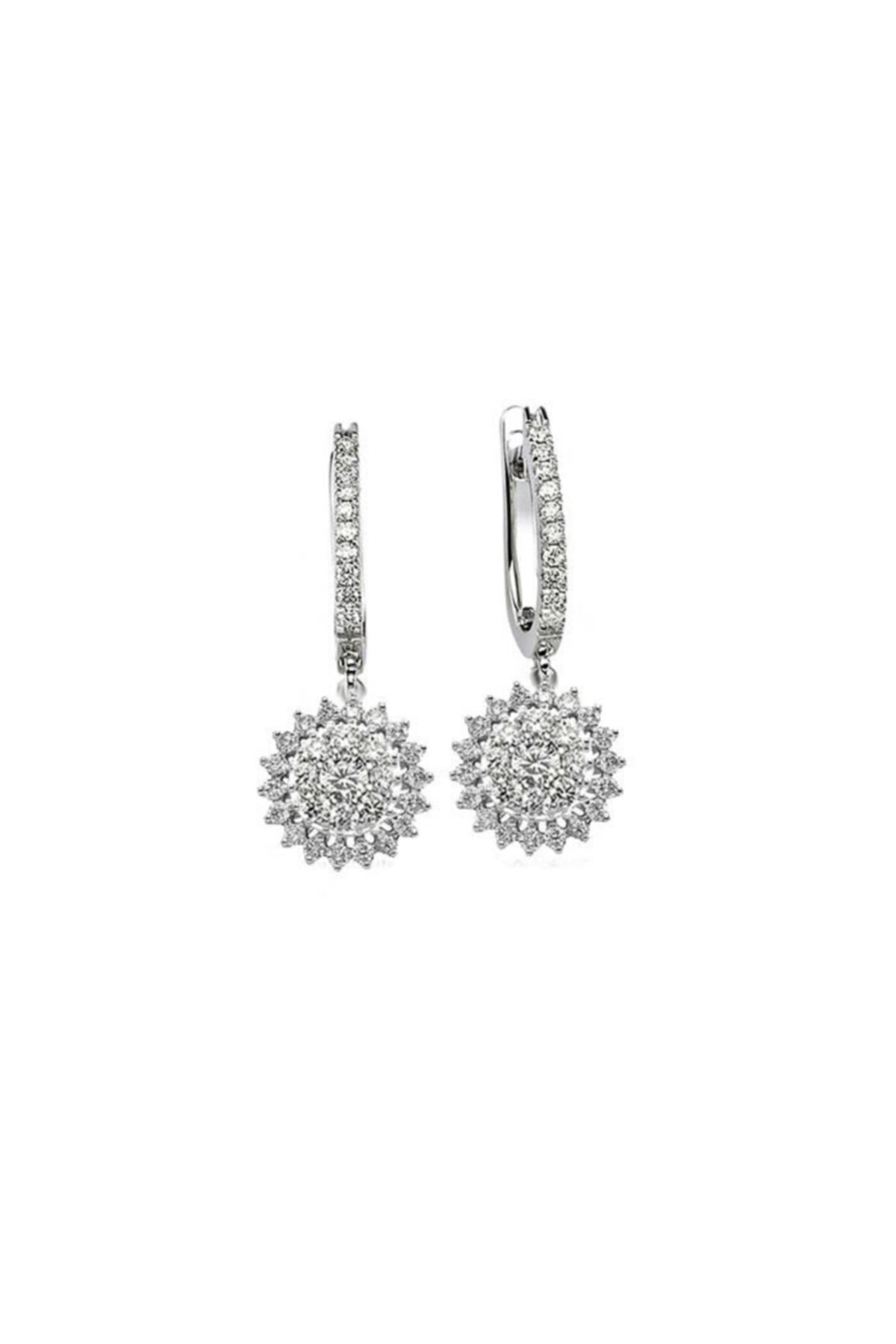 EnginGold Kadın 1.17ct Papatya Model Pırlanta Küpe-18k