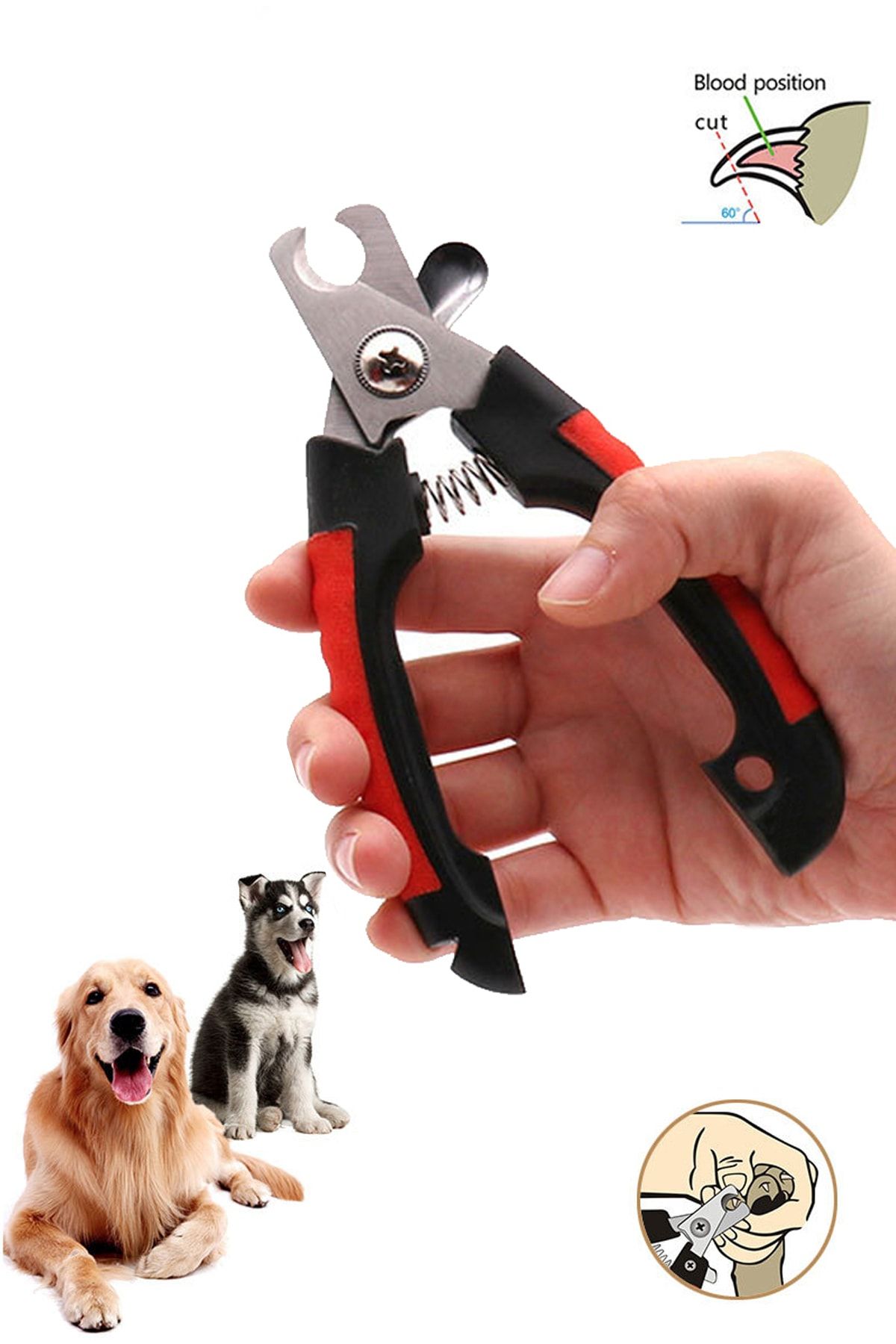 Weather Forecast Wf Çelik Uçlu Kırmızı Kedi Köpek Büyük Tırnak Makası Cin316kr