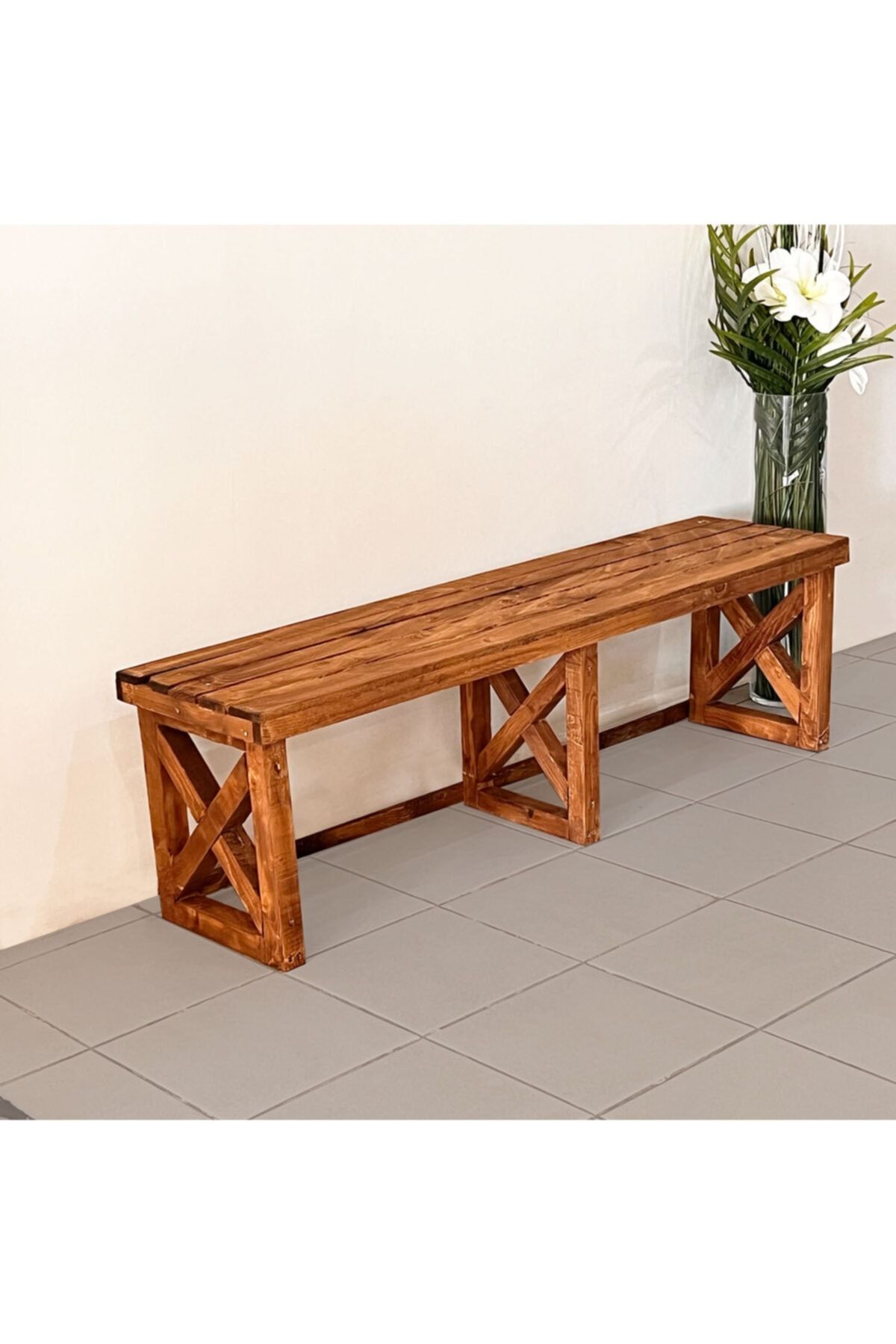 Weblonya Ahşap Bank Bench Salon Bahçe Bankı 5113