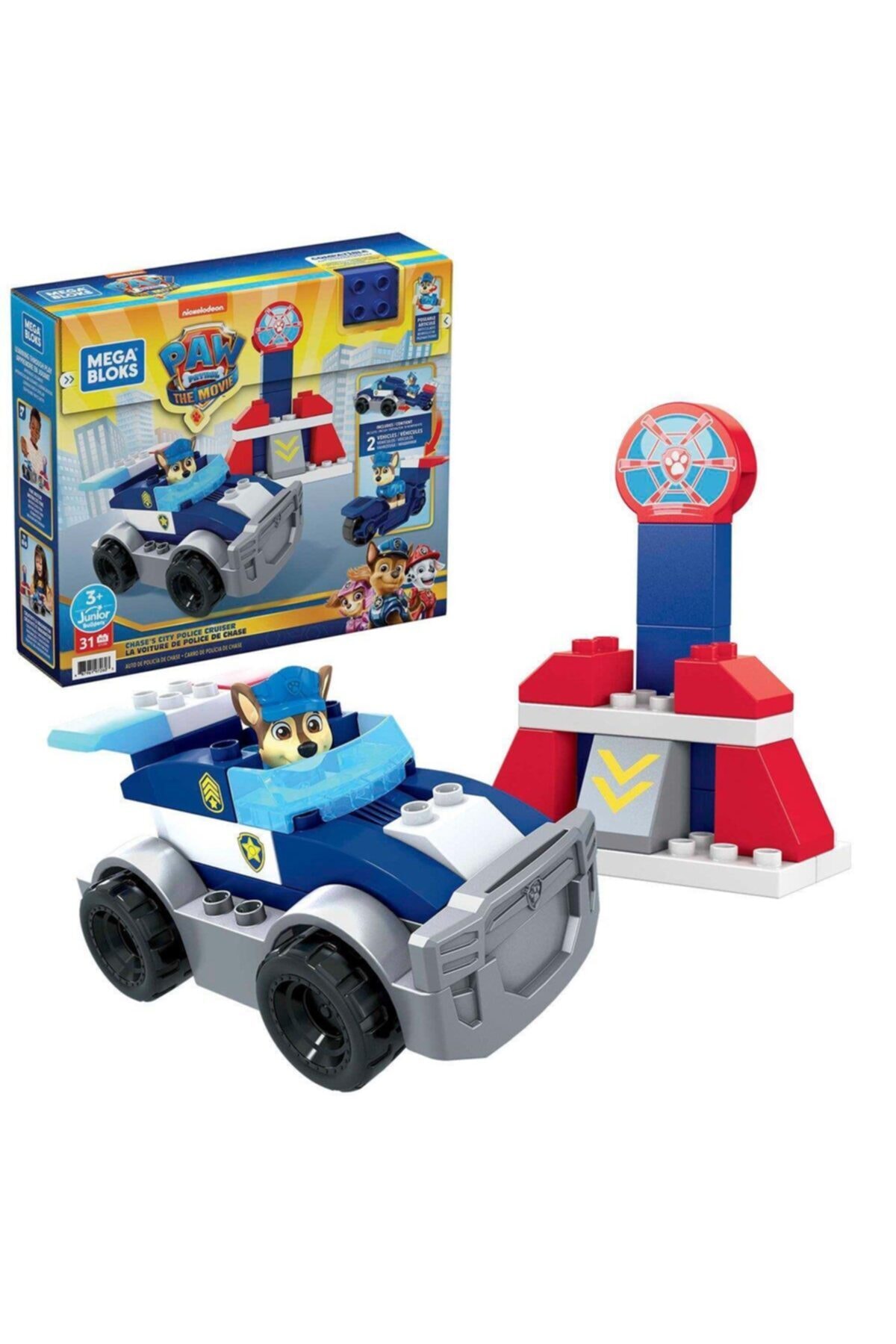 mattel Gyj00 Mega Bloks Paw Patrol Chase'in Arabası, 31 Parça, +3 Yaş