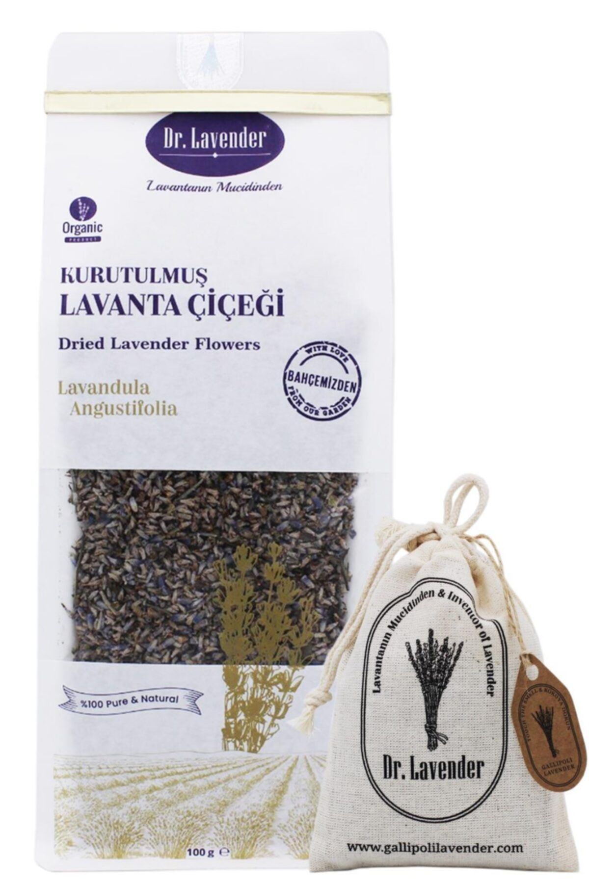 Dr. Lavender 100 Gr Kuru Lavanta Çiçeği + 22 Gr. Lavanta Çiçeği Kesesi