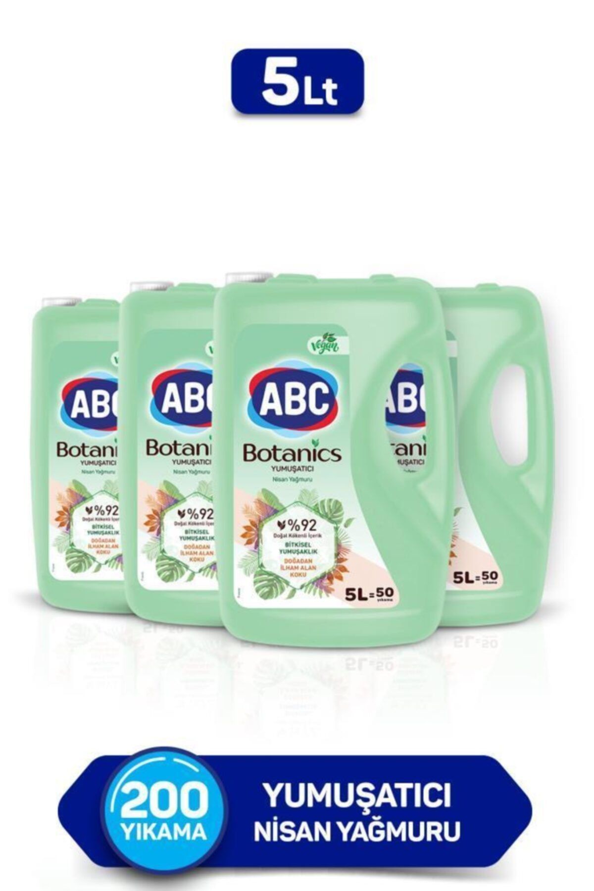ABC Çamaşır Yumuşatıcısı Botanics Nisan Yağmuru 5 Litre X 4