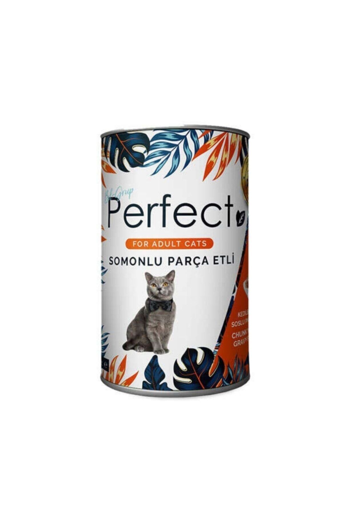 PERFECT Parça Etli Soslu Balıklı Kedi Konservesi 415 Gr. X 12 Adet