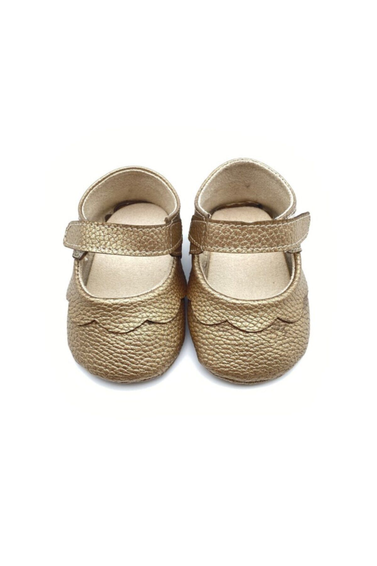 Buckle Design Bebek Babet Ayakkabı Gold