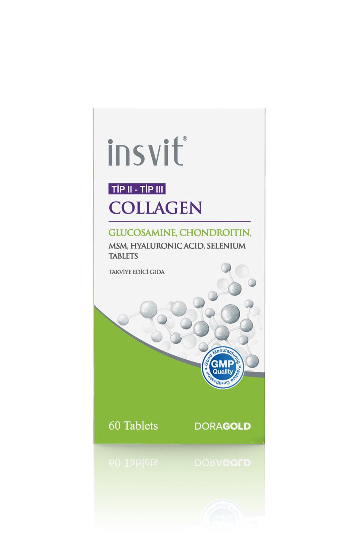 insvit Collagen Tip 2 Tip 3 Hyaluronik Asit Glukozamin Kondroitin Msm Vitamin C Kolajen 60 Tablet