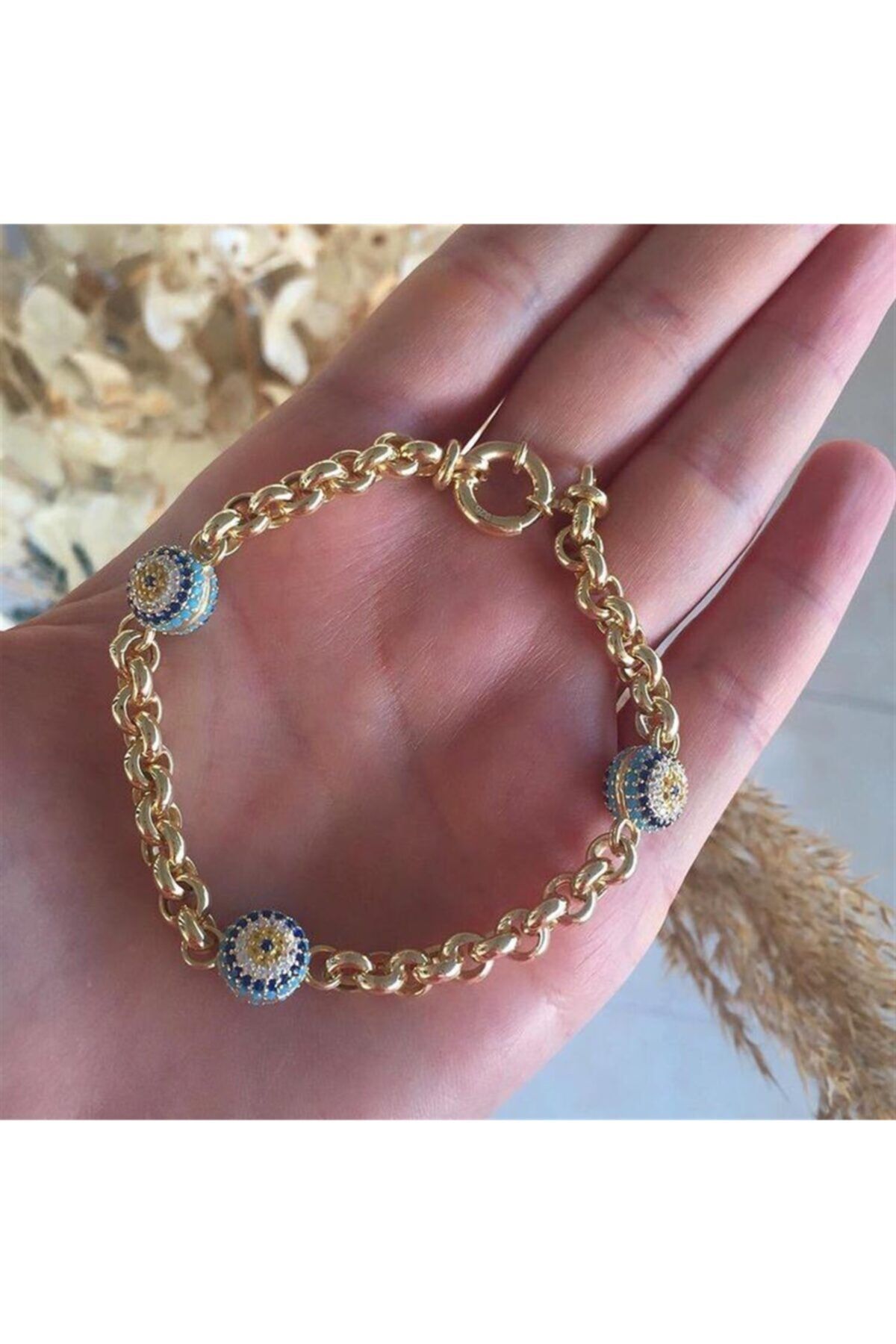 bestmysilver Kadın Nazar Boncuklu Gümüş Bileklik