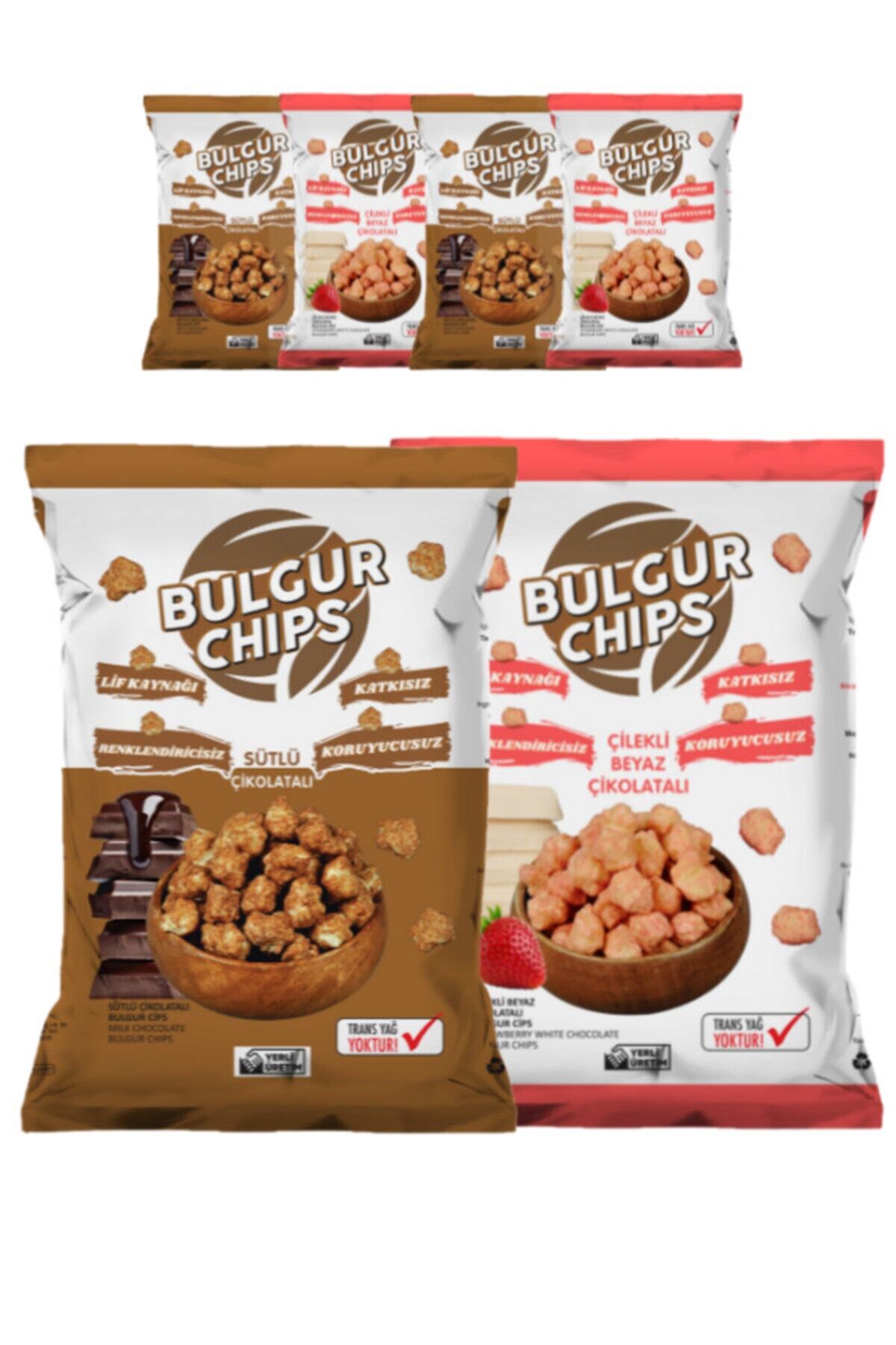 Bulgurum Organik Katkısız Koruyucusuz Çikolatalı Bulgur Cips Karışık Paket 35 gr X 6 Adet