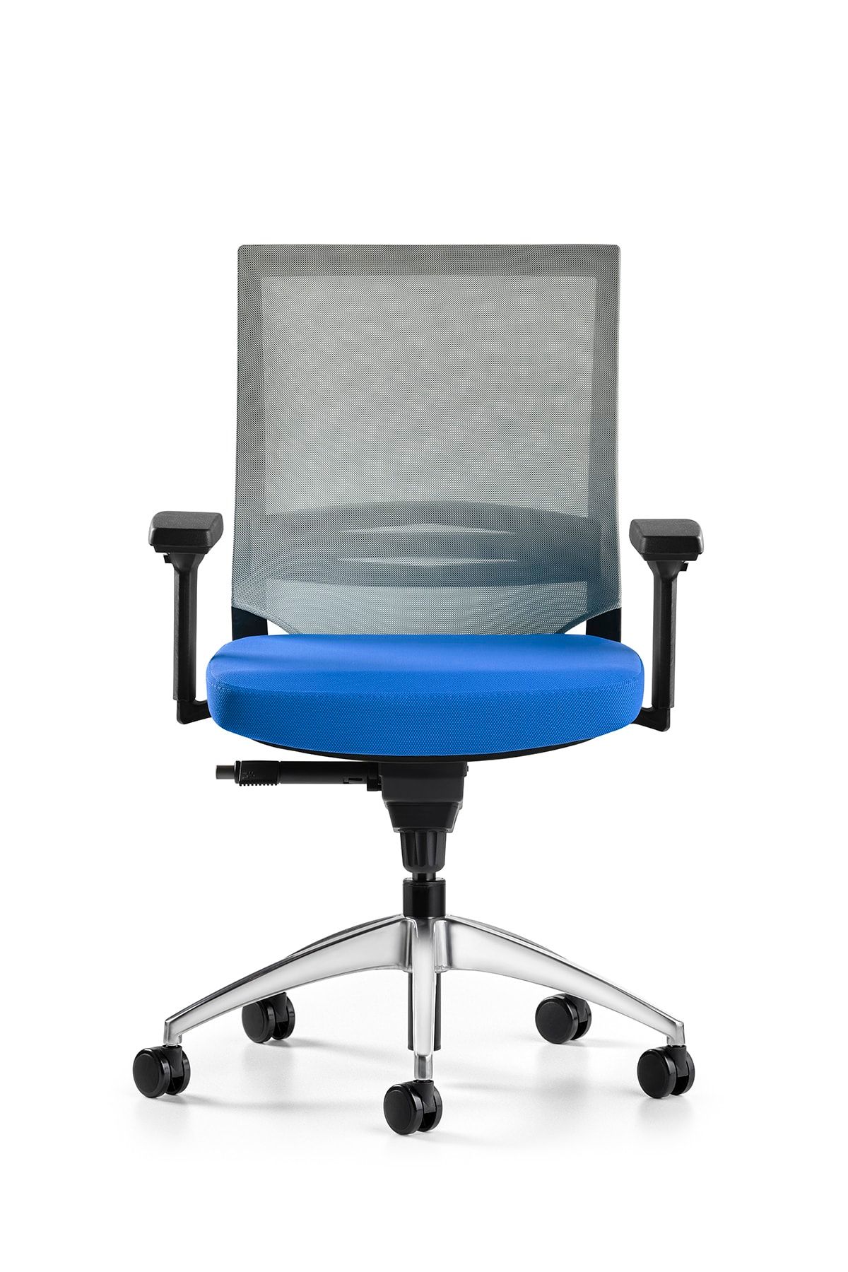 Bürotime Cozy Çalışma Koltuğu - 3d Kol - Alüminyum Ayak - Gri/mavi