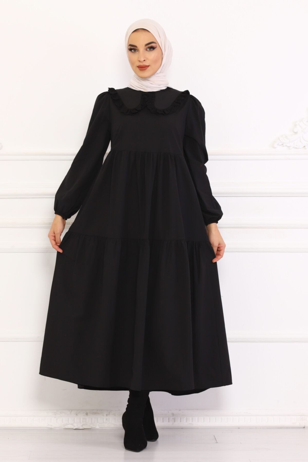MODAMEVA Moda Meva Siyah Elbise
