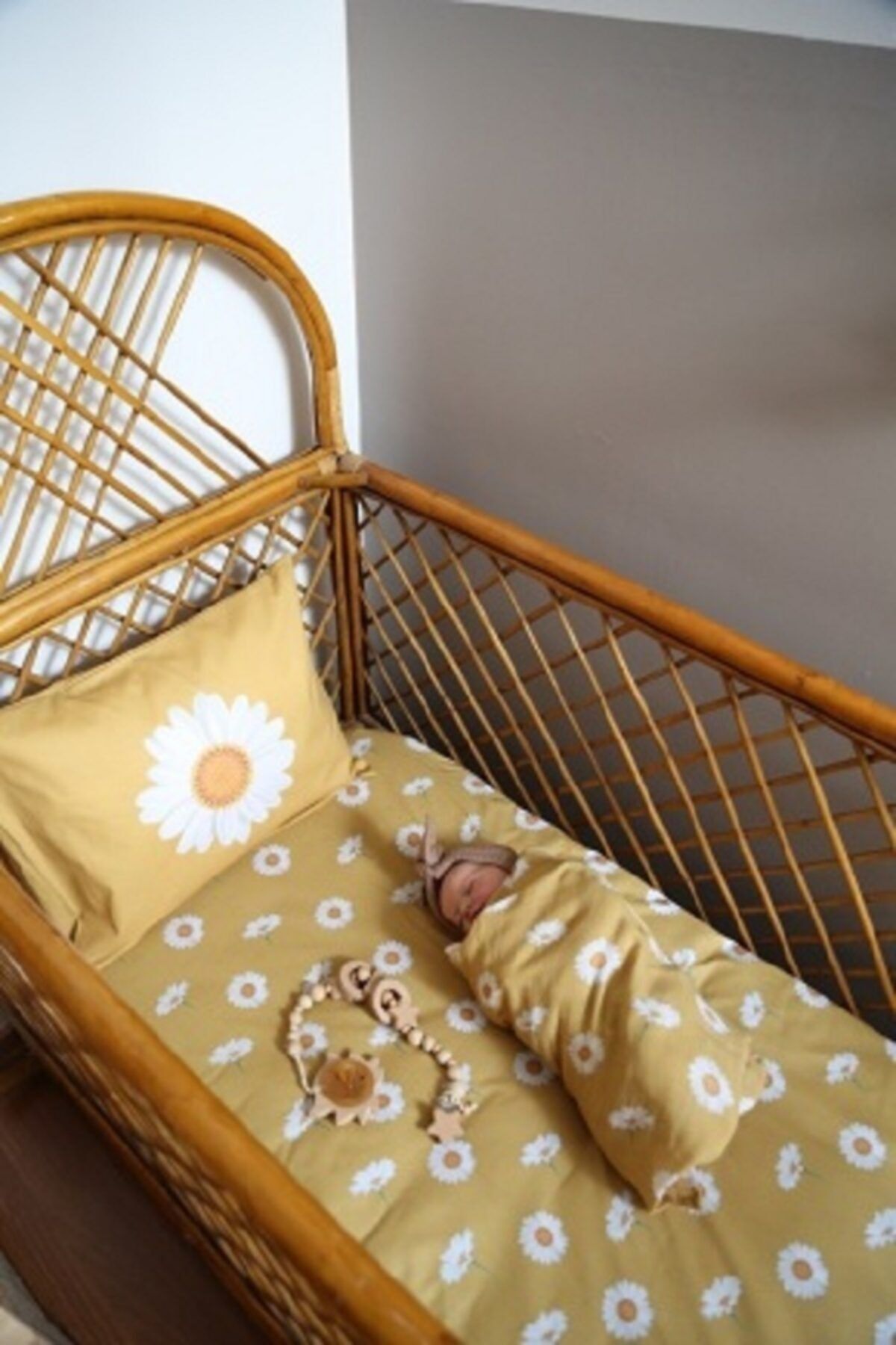 HONEYBUNNY Papatya Organik Pamuk Lastikli Bebek Çarfaş Seti