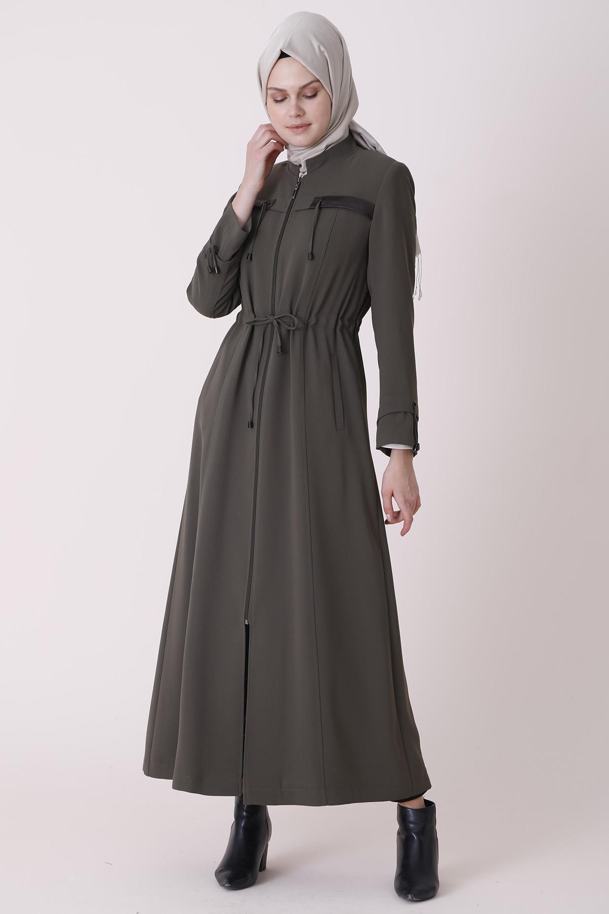 Sitare Deri Detaylı Pardesü 20k502