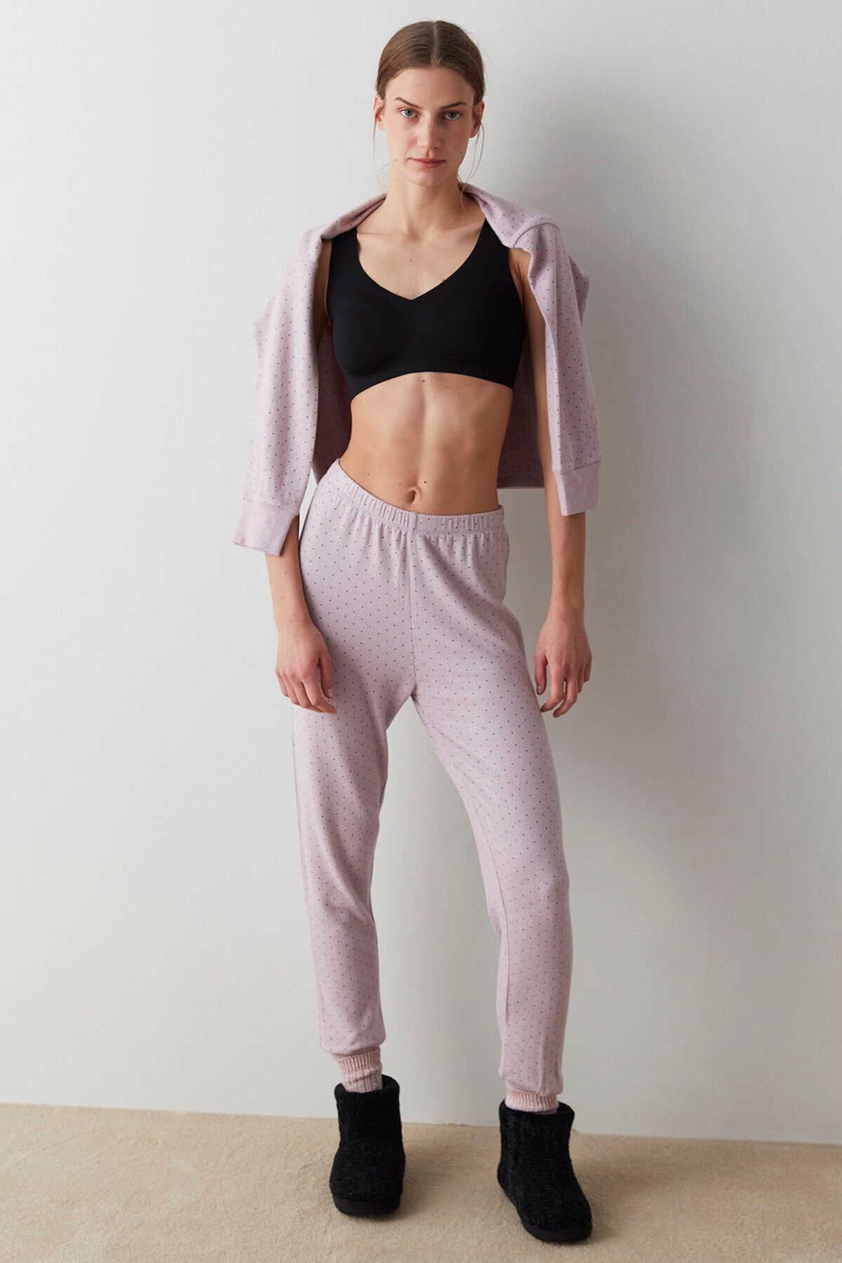 Penti Lila Pinkish Dots Cuff Pijama Altı