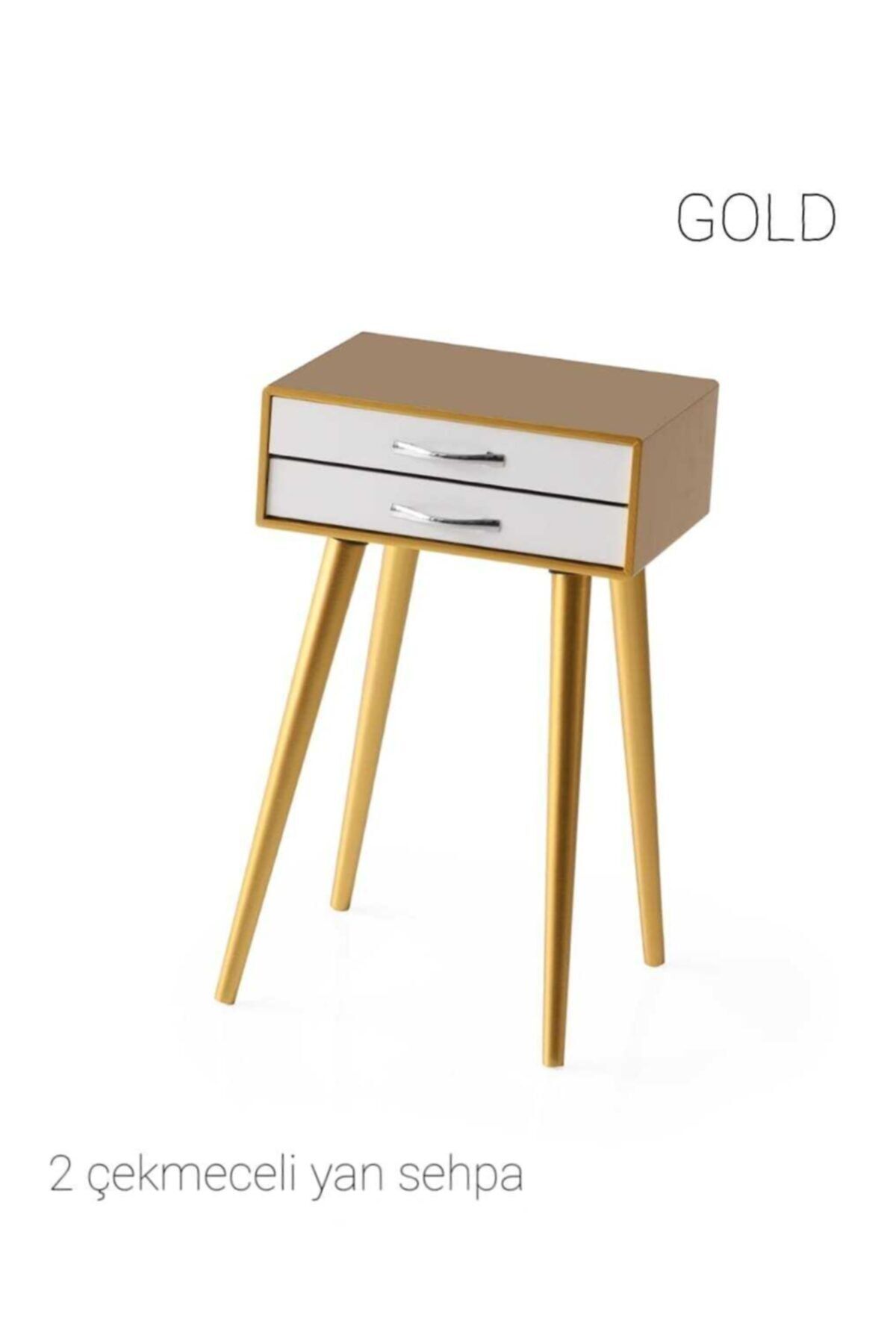 Dekorvia Gold 2 Çekmeceli Yan Sehpa - 004