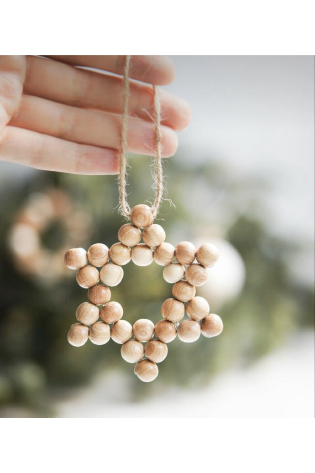 Seabella Dekoratif Ahşap Boncuklu Yıldız