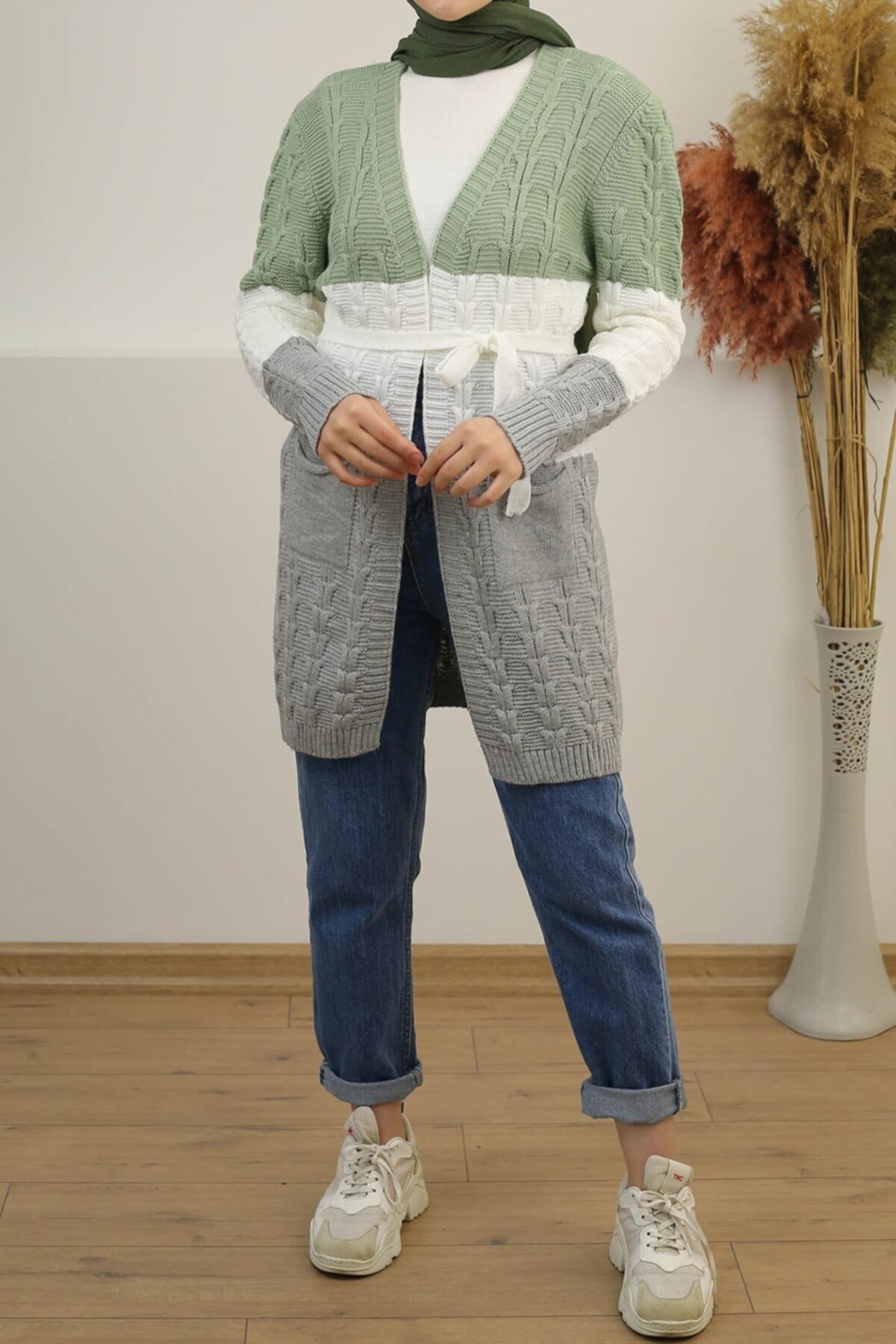 İmajButik Renkli Triko Hırka/mint