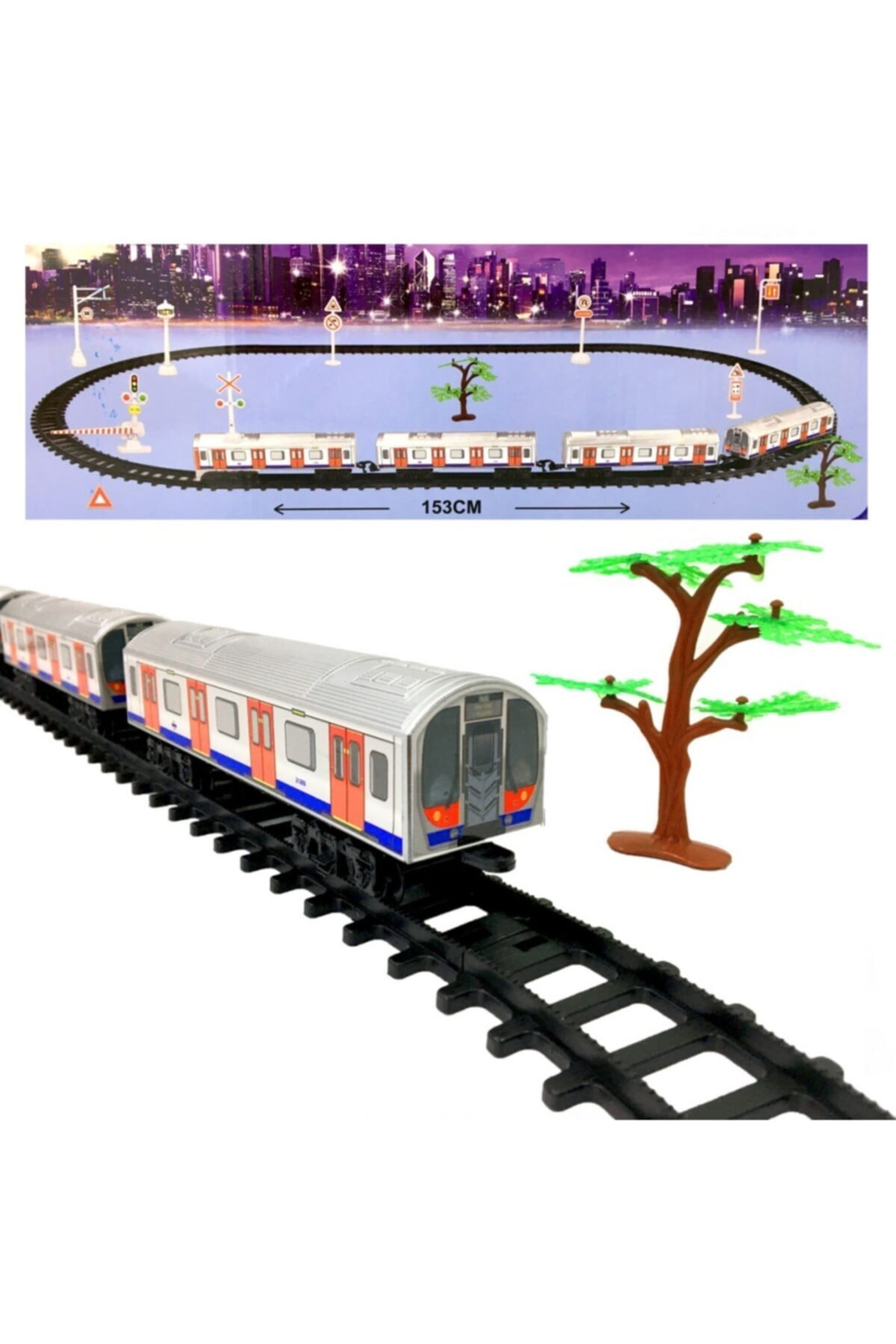 Fillikutum Pilli Sesli Ve Işıklı Raylı Metro Tren Seti 33 Parça
