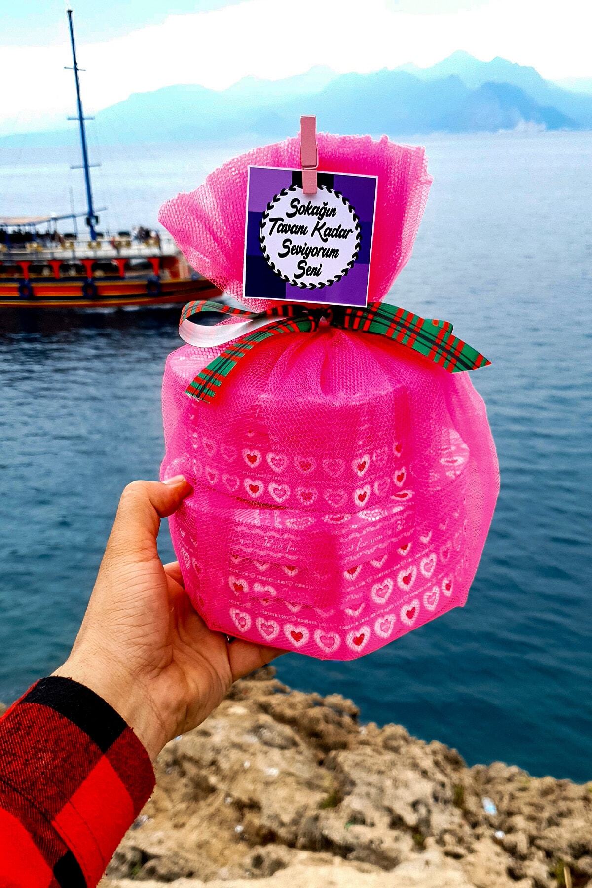 HediyeKombini Sevgiliye Tüle Sarılı Pembe 2 Kalp Kutuda Romantik Hediye Doğumgünü Yıldönümü Ara Hediye 1pin2nak9