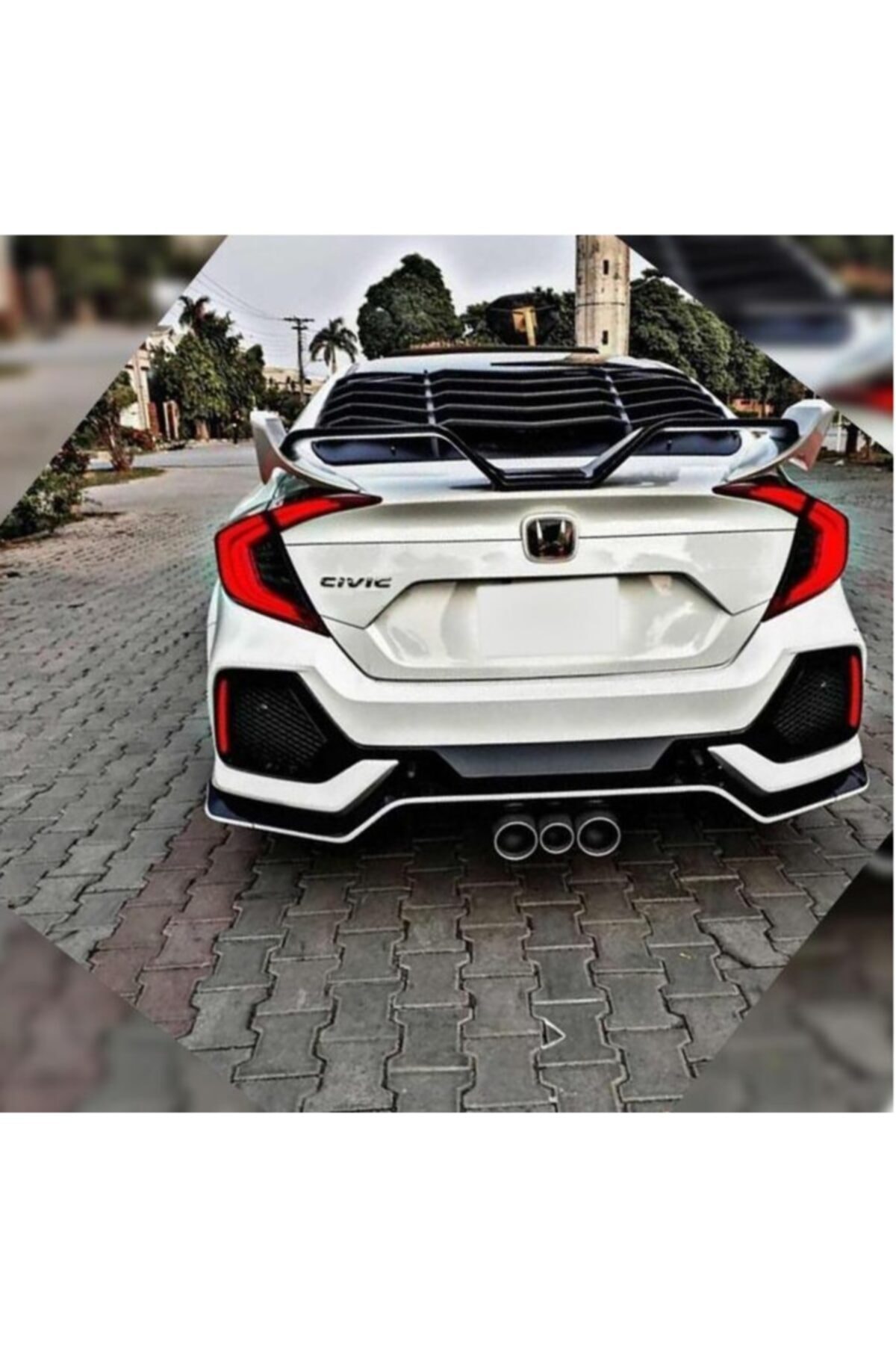 AKC TUNİNG Honda Civic Fc5 Komple Arka Cam Vizörü Mat Siyah 2016-2020