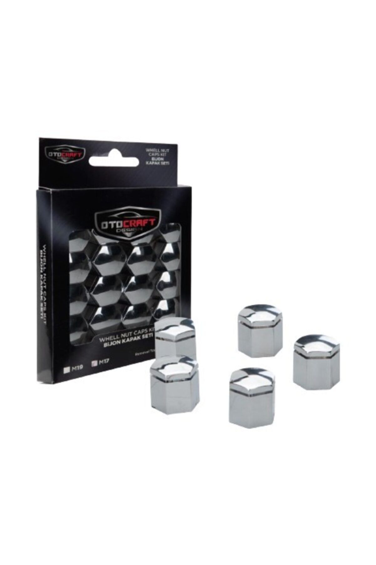 OTOCRAFT Bijon Kapağı Krom 17 mm 20 Adet